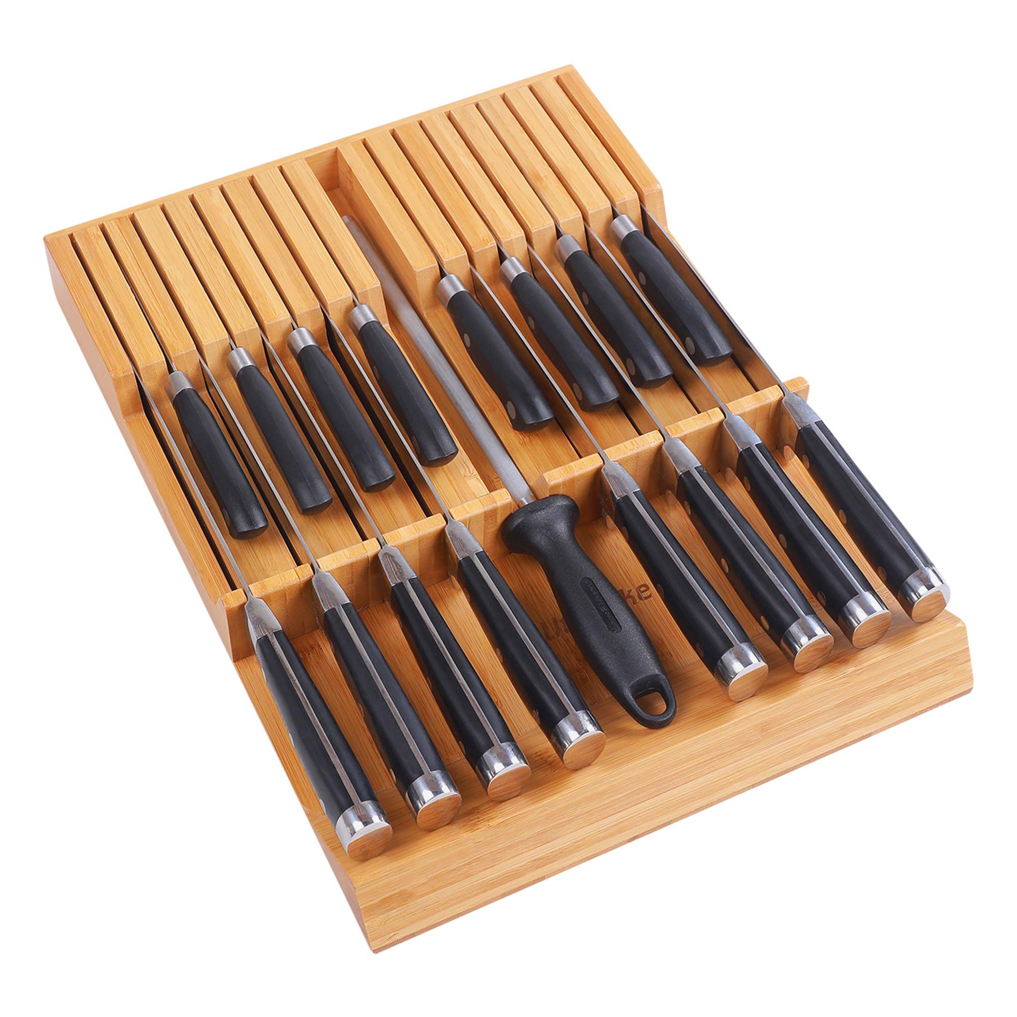 Utoplike In-Drawer Bamboo Knife Block