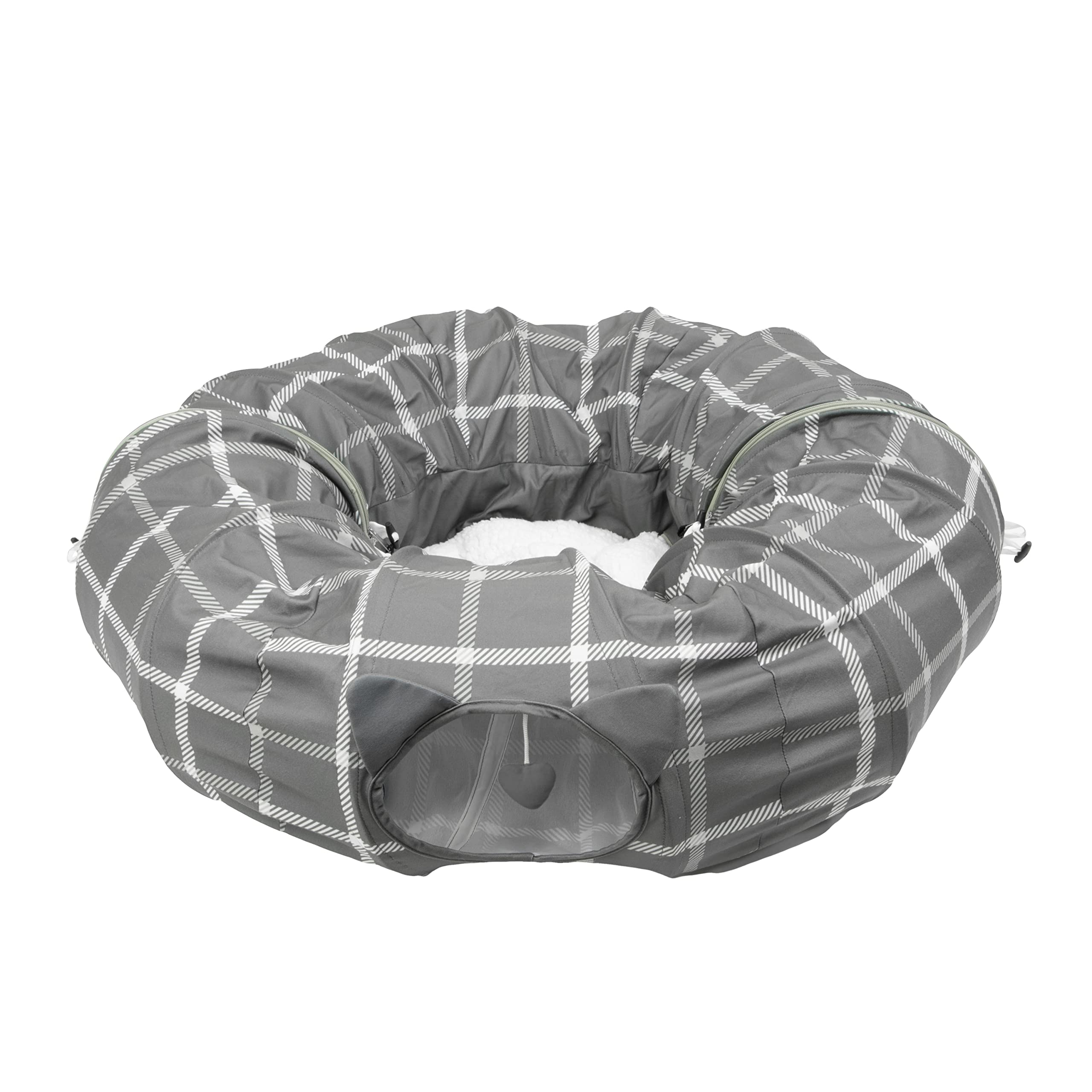 Kitty City Large Cat Tunnel Bed (2-in-1 Tunnel + Plush Nap Bed)