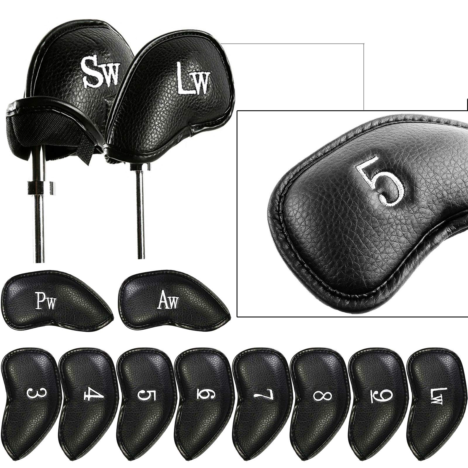 FINGER TEN Synthetic Leather Iron & Wedge Covers (12pcs)