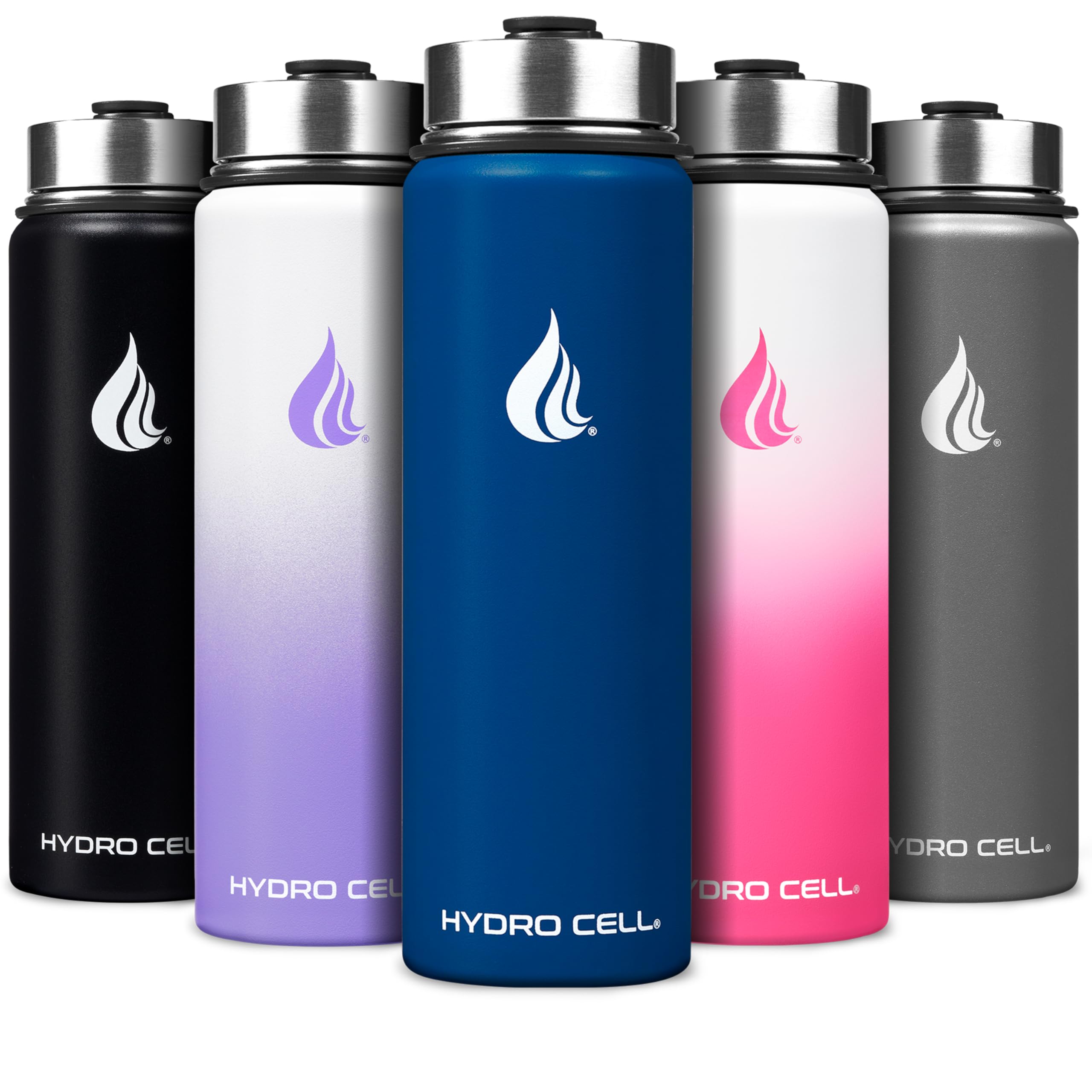 HYDRO CELL Stainless Steel Insulated Bottle with Straw - 24 oz Navy