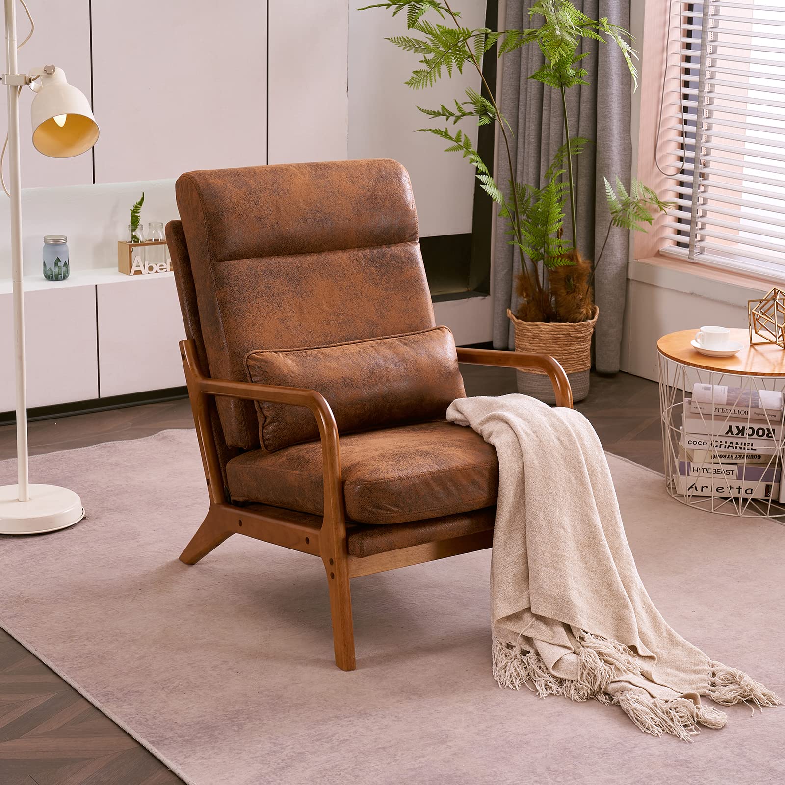 Karl home High‑Back Mid‑Century Accent Chair