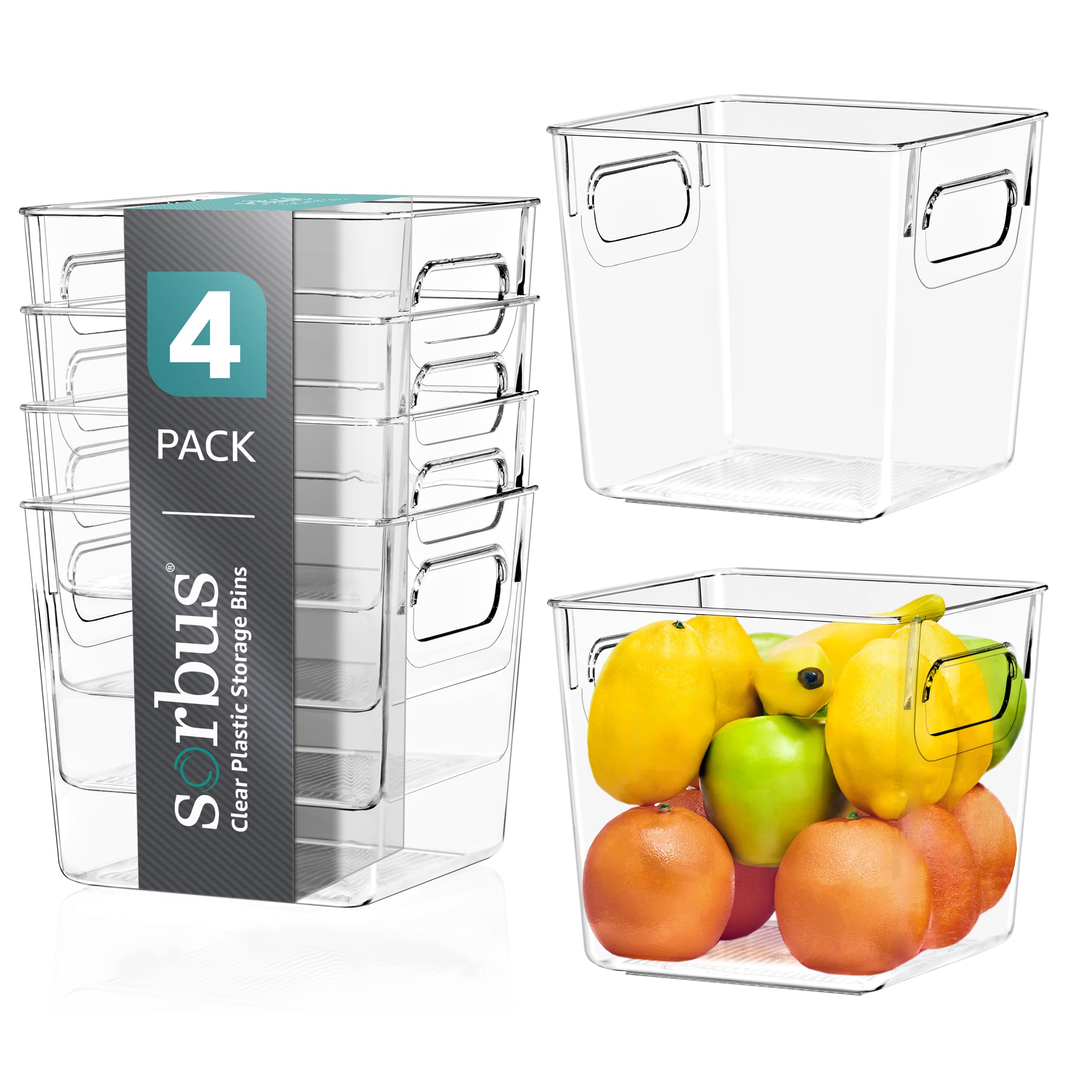 Sorbus Clear Storage Bins (Small)