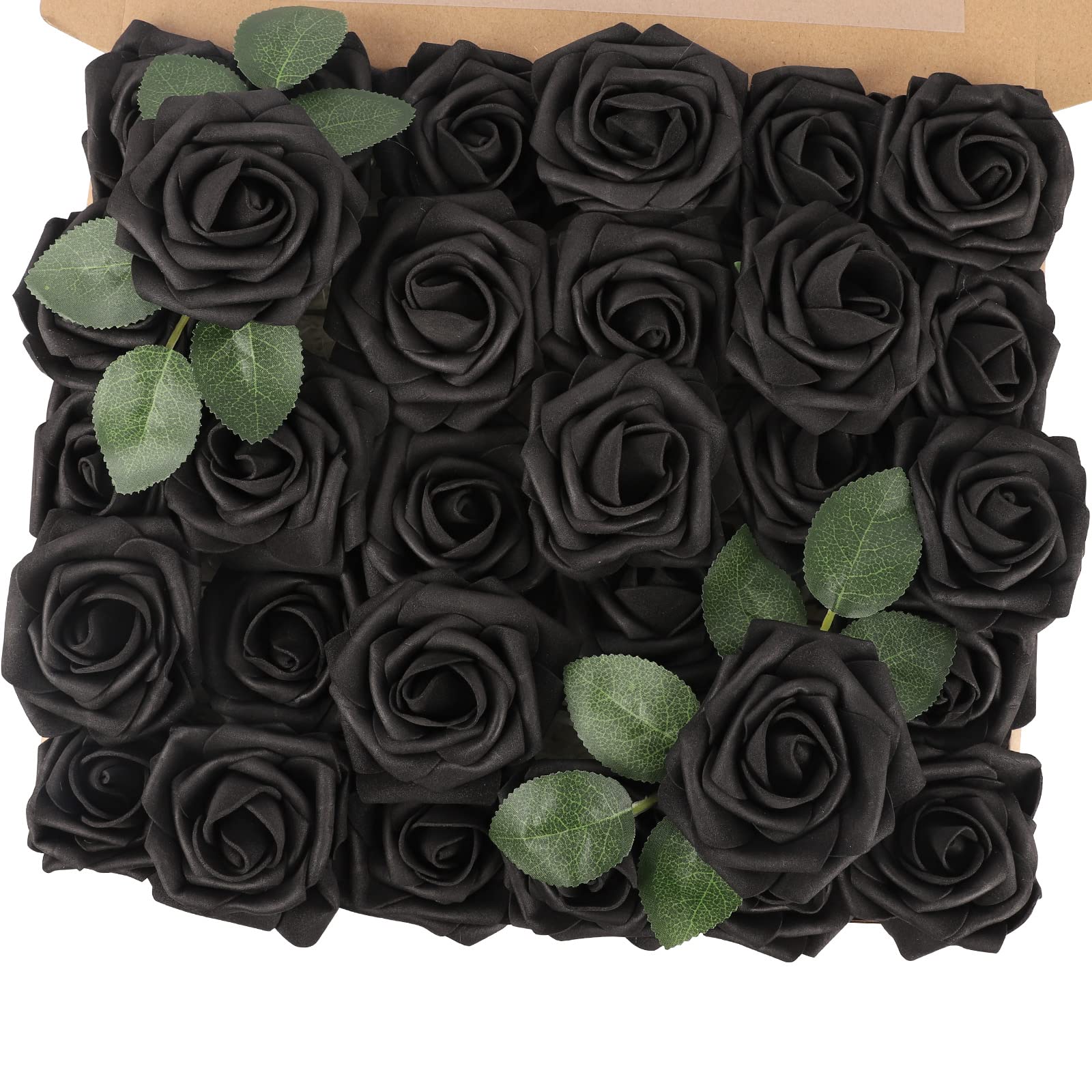 MACTING Black Foam Roses (30pcs)