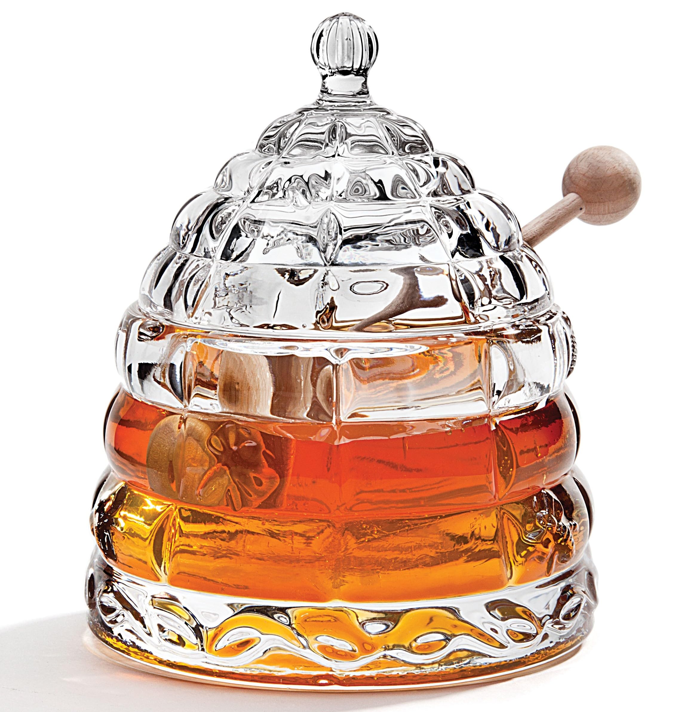 Godinger Studio Crystal Beehive Honey Jar