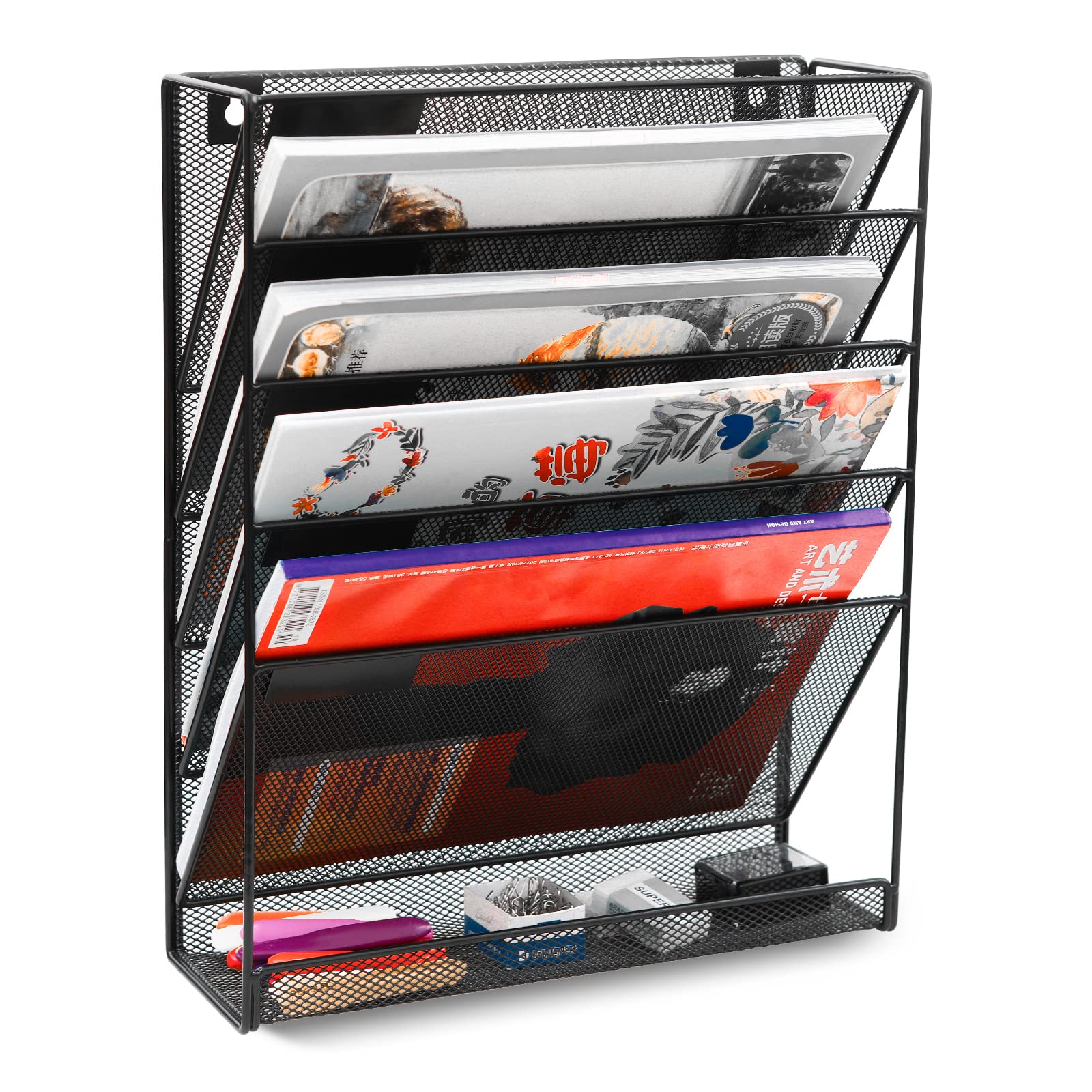 EasyPAG 5-Tier Mesh Wall File Holder
