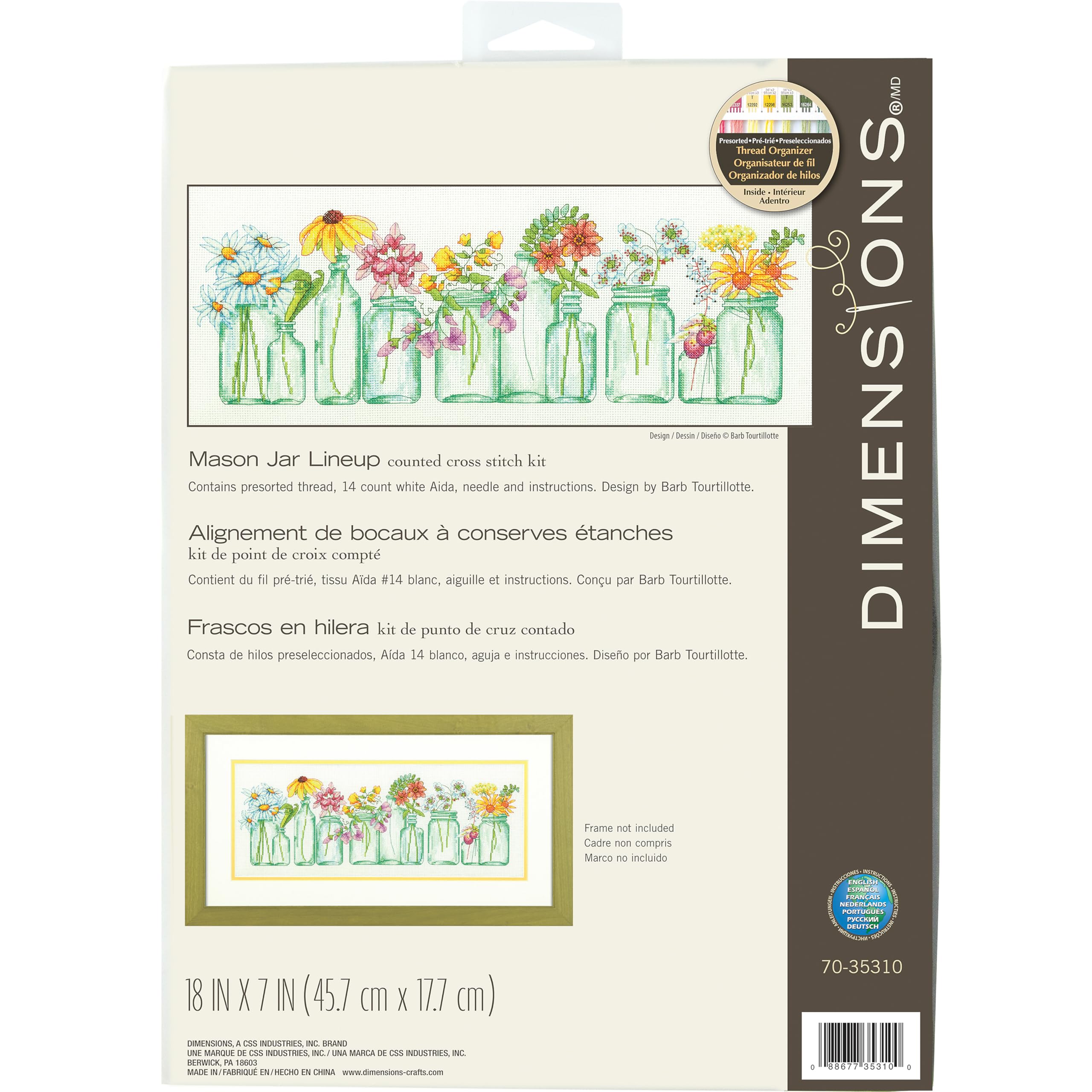 Dimensions Mason Jar Lineup Cross Stitch Kit