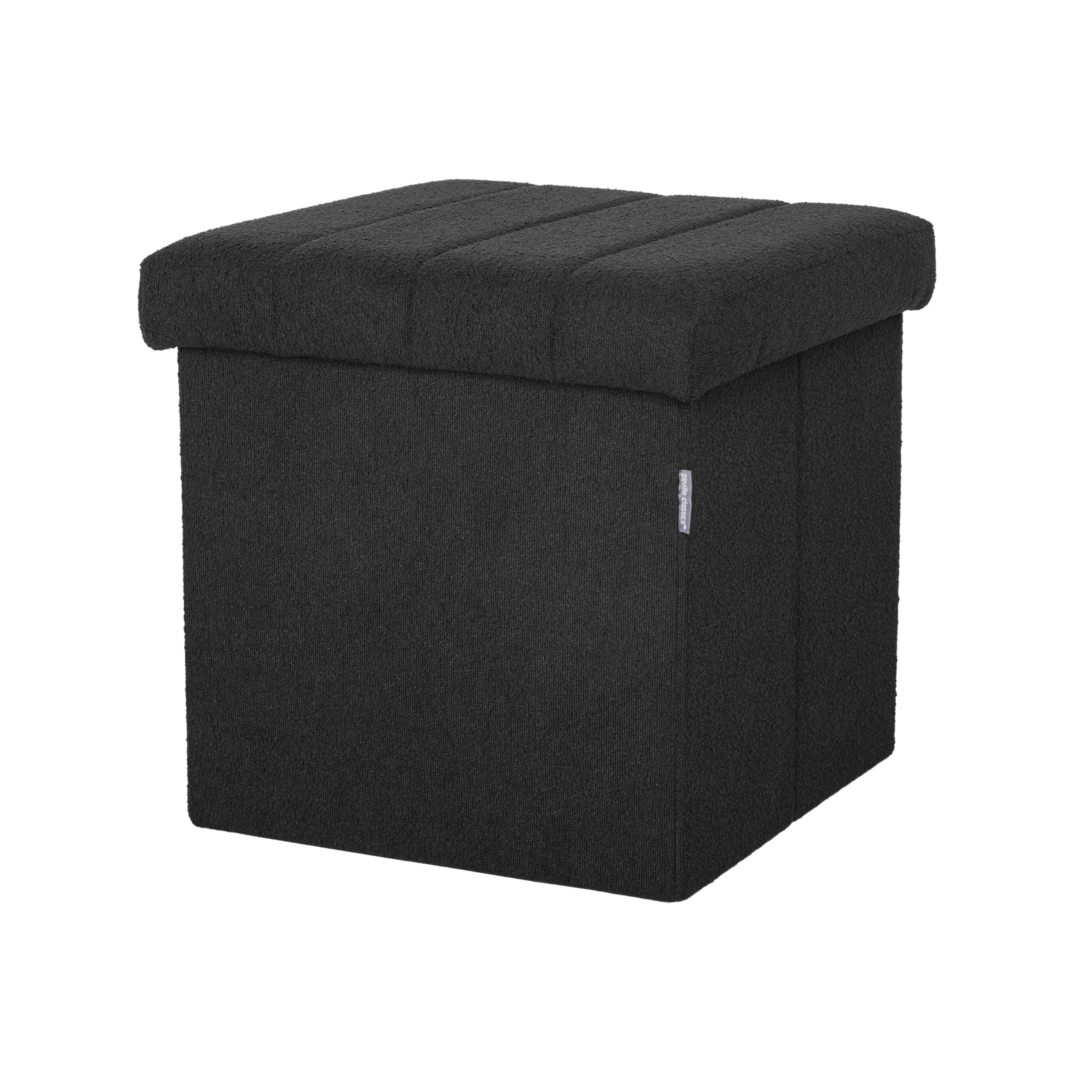 Seville Classics Bouclé Storage Ottoman