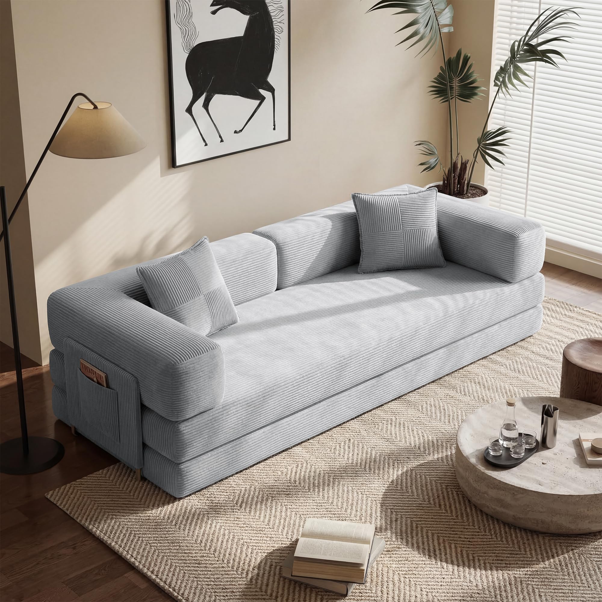 Cubente 98.4" Convertible Corduroy Sectional