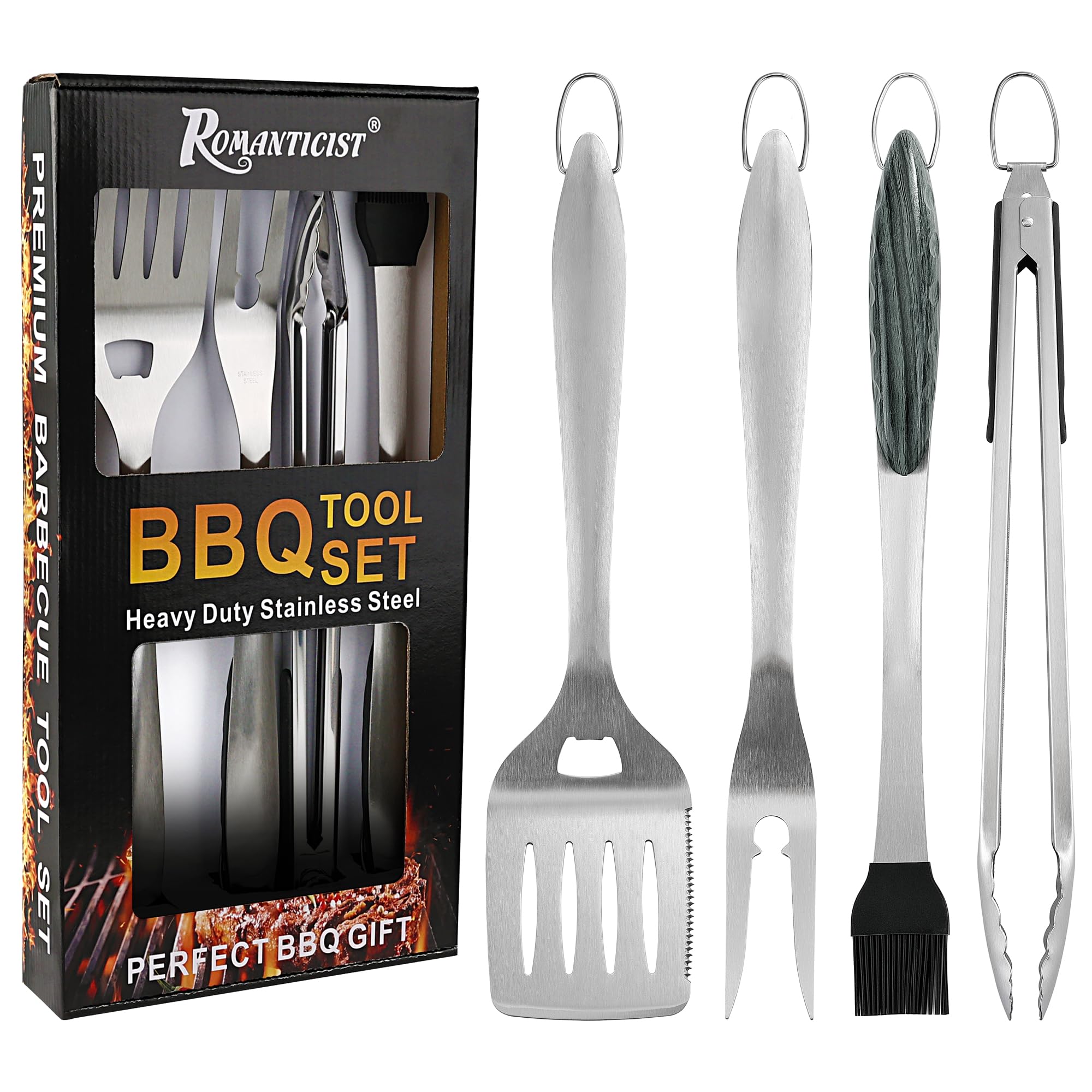 ROMANTICIST 4-Piece Heavy-Duty Grill Tools