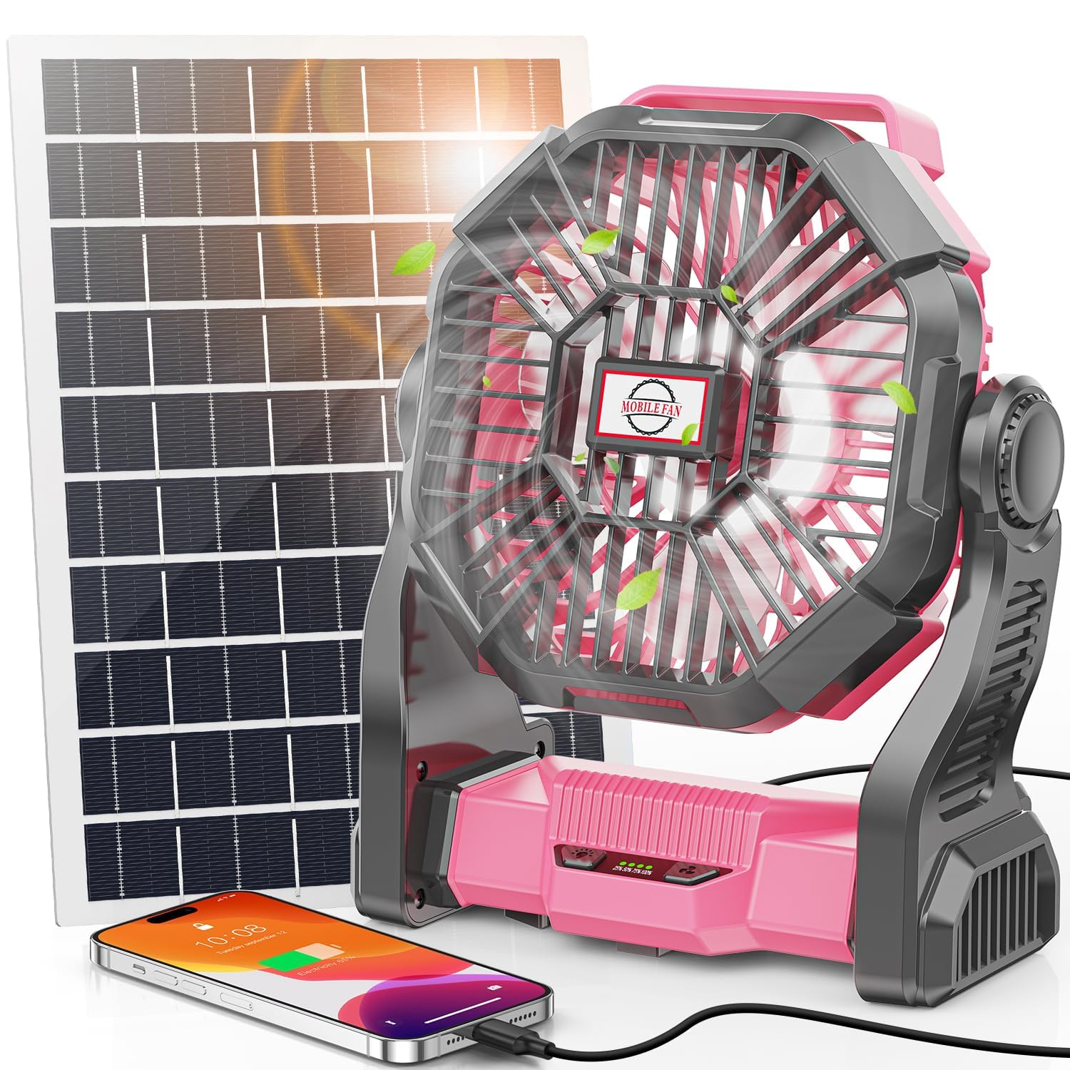 30000mAh Solar Camping Fan