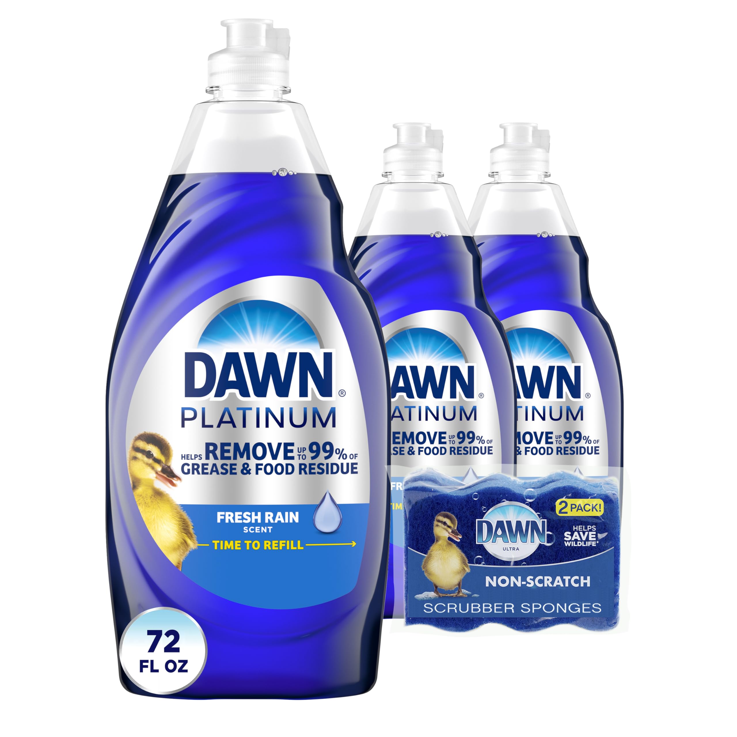 Dawn Platinum Dish Soap with Sponges