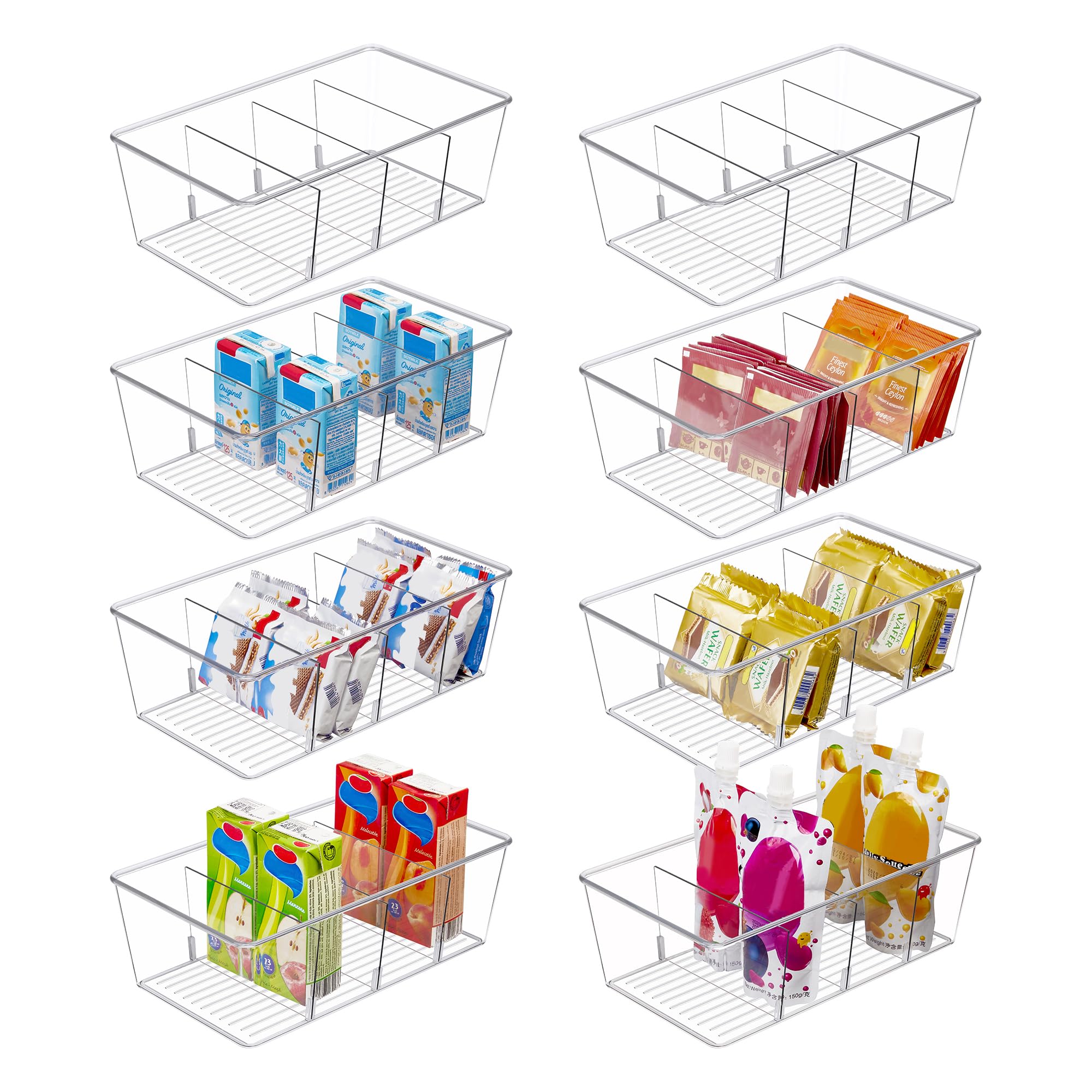 Vtopmart 4‑Compartment Food Storage Bins (8‑pack)