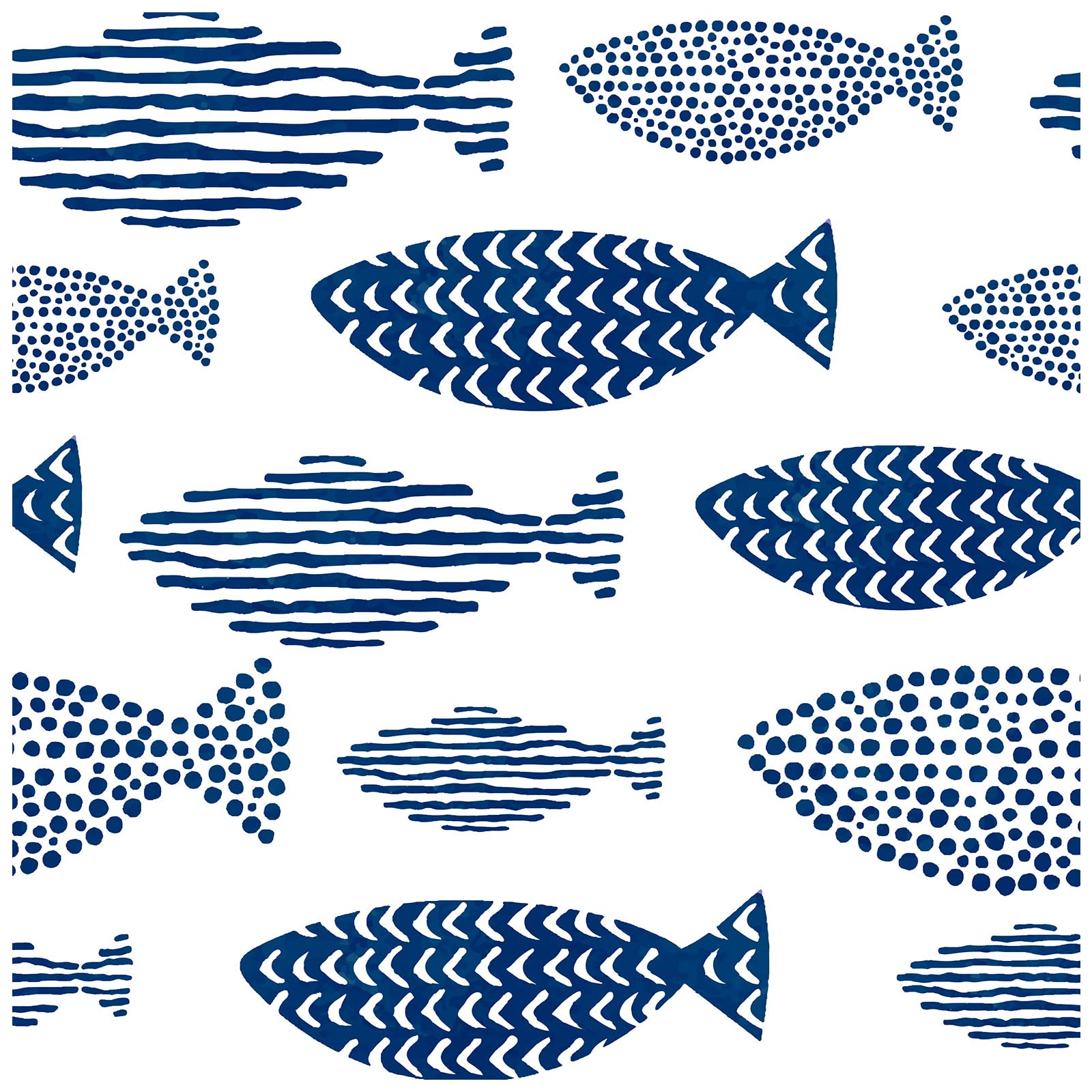 HAOKHOME Navy Fish Peel-and-Stick Wallpaper