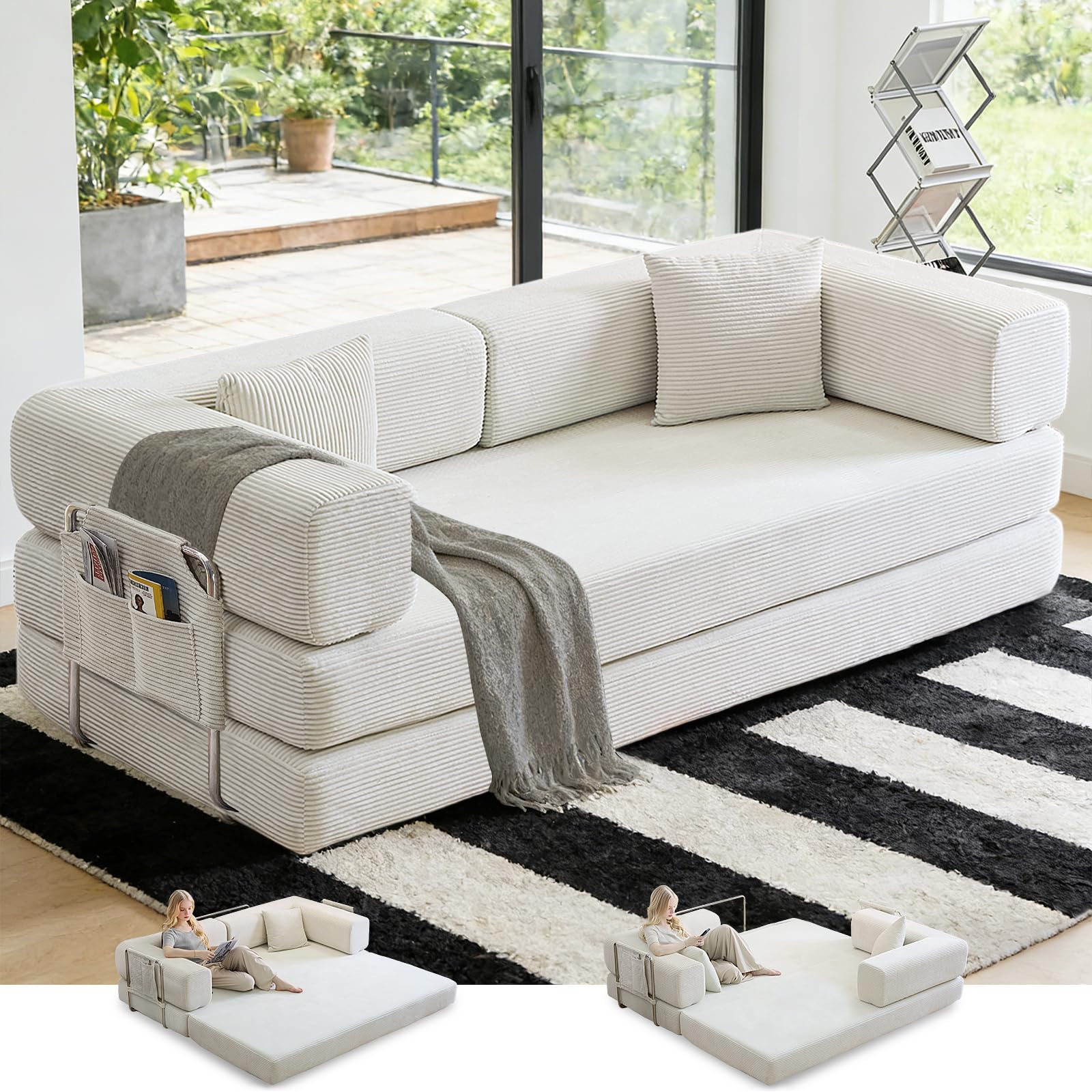 GEARIVY Folding Corduroy Floor Sleeper