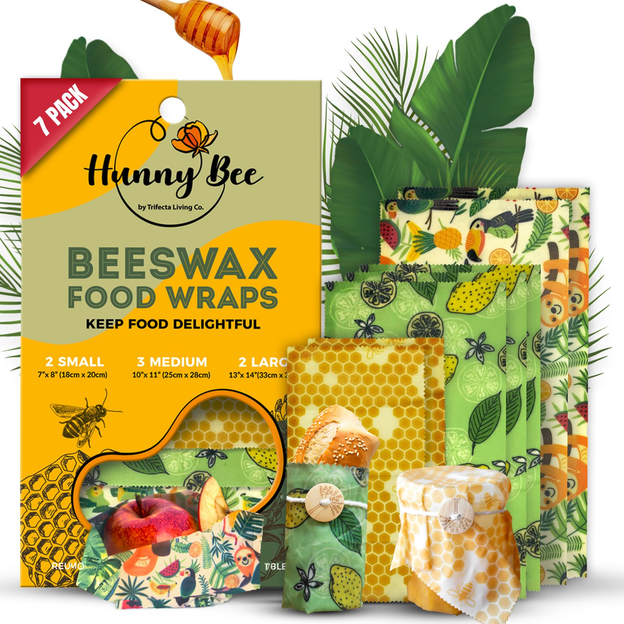 Trifecta Living Beeswax Wraps (7-Pack)
