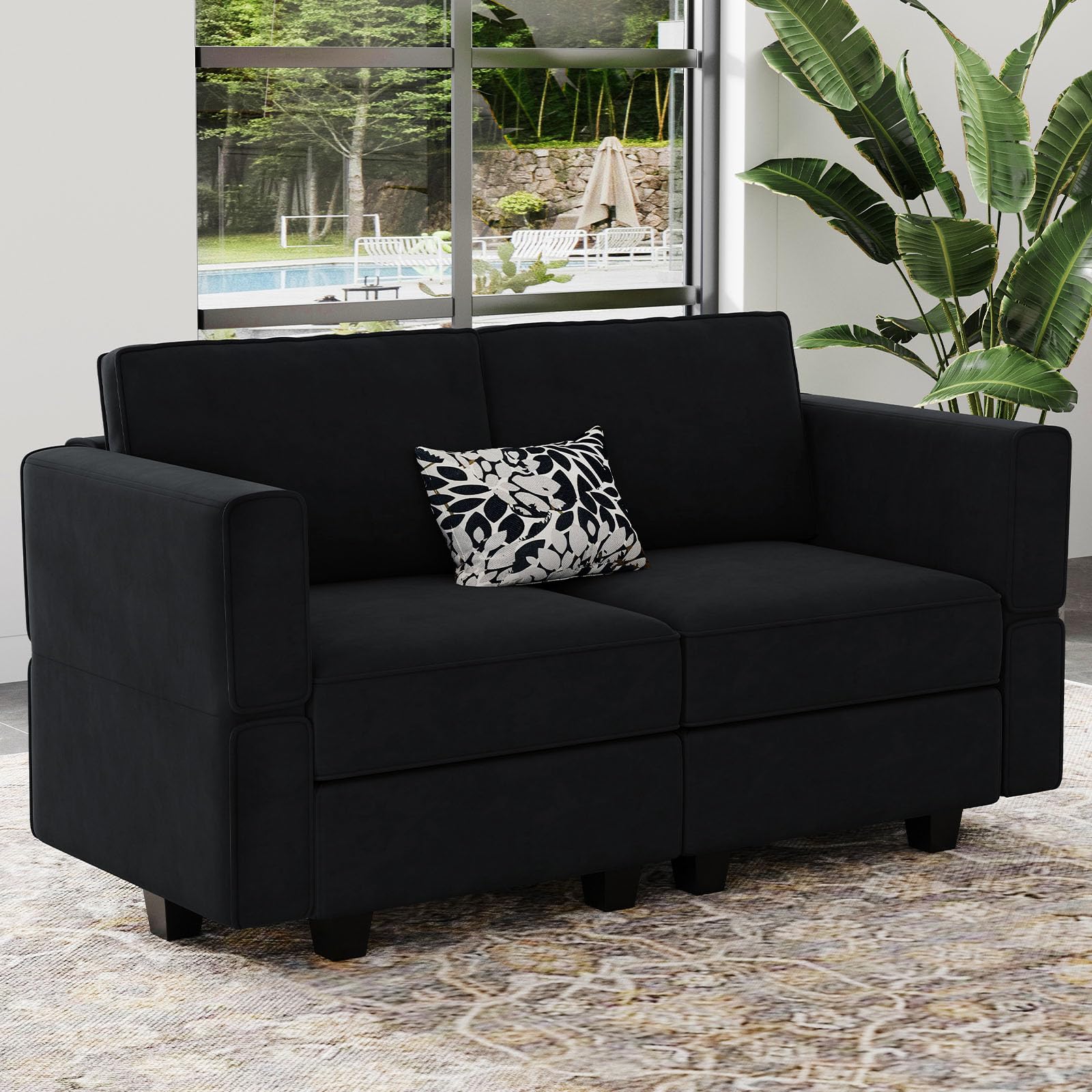 Belffin Modular Loveseat Velvet