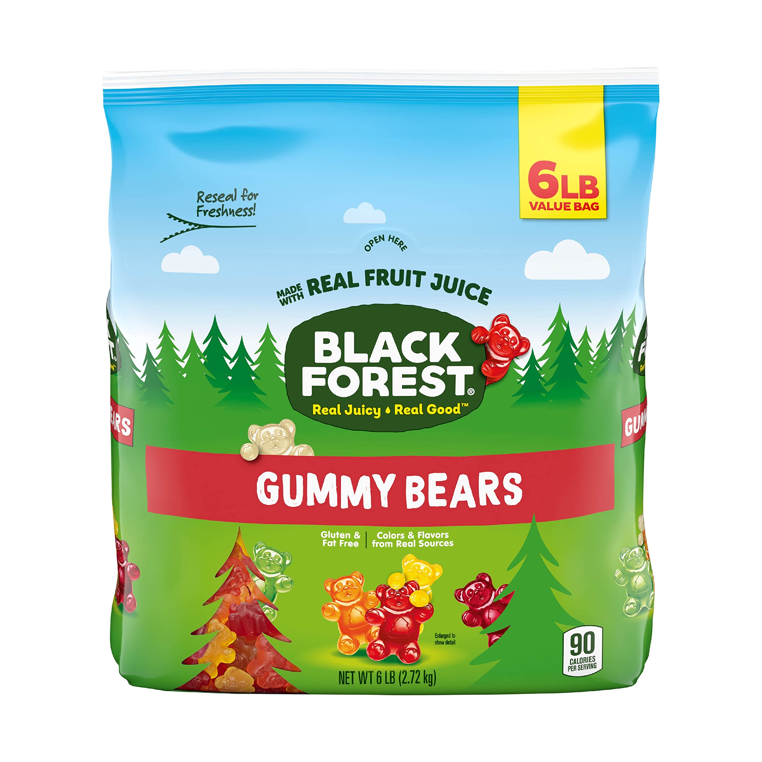 Black Forest Gummy Bears Candy, 6 Pound Bulk Bag Old 96 Ounce