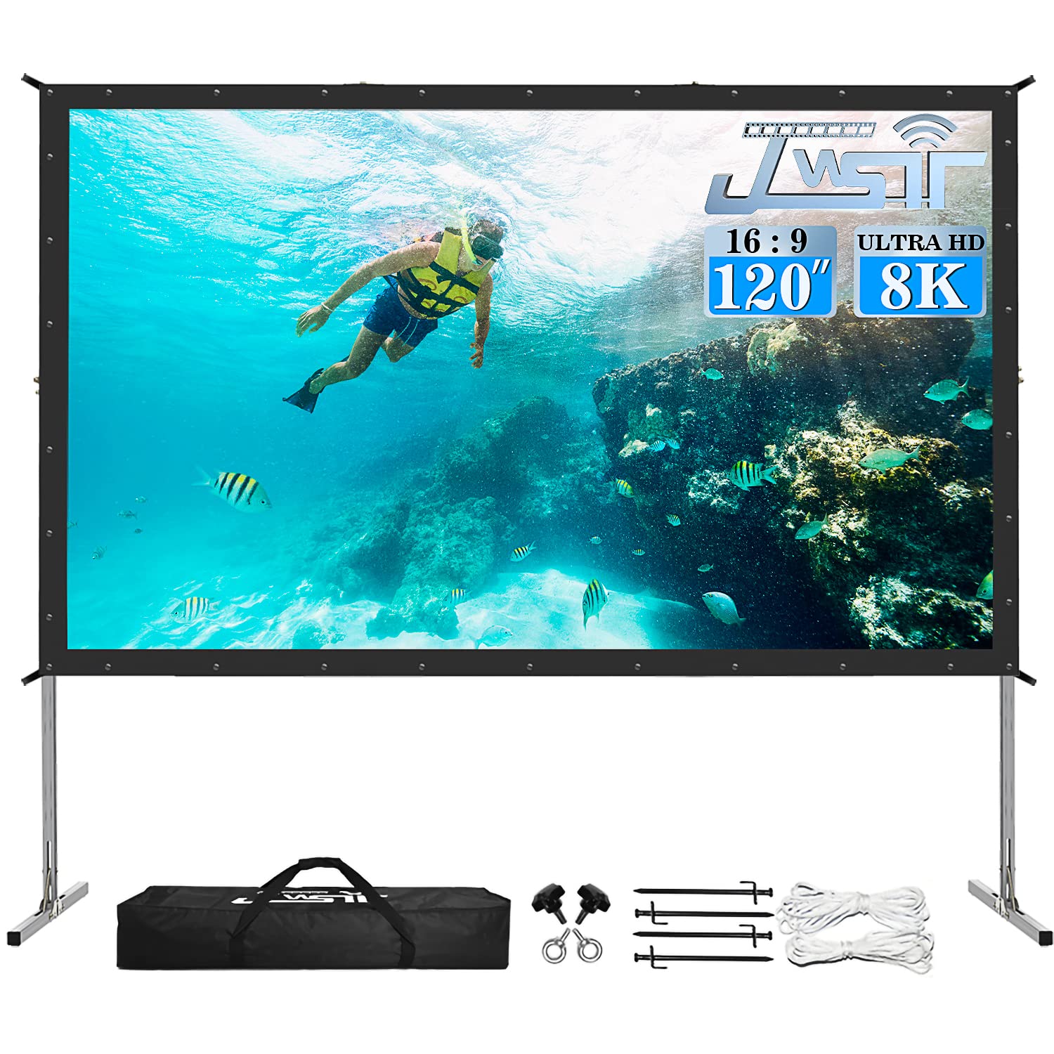 JWSIT 120" Portable Screen with Stand