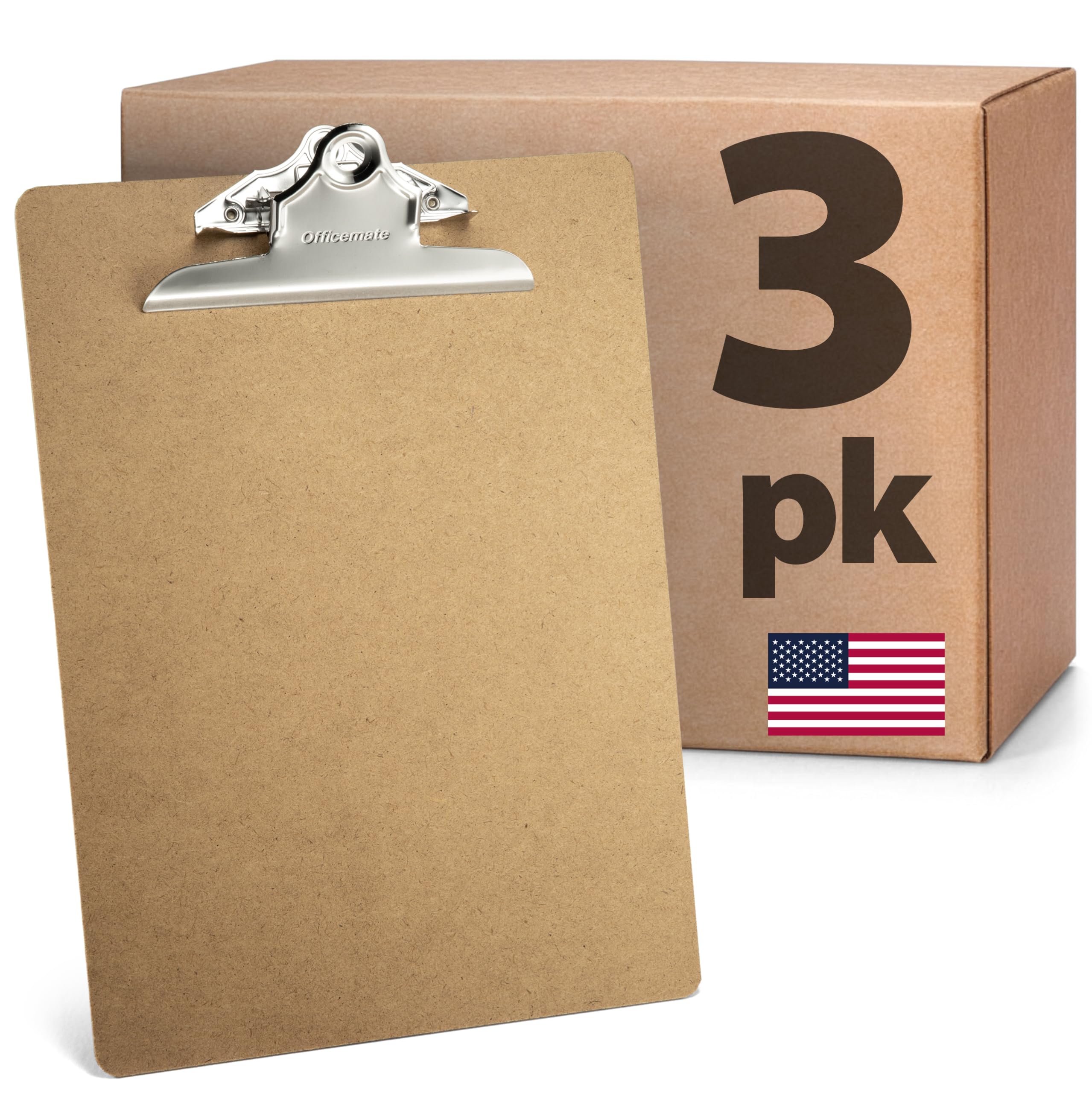 Officemate Recycled Hardboard Clipboard (3-Pack)