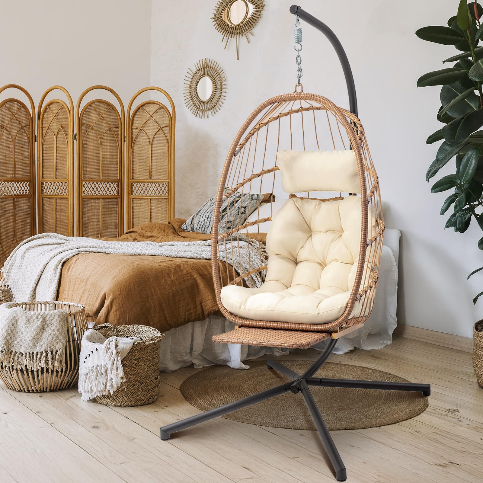Brafab Hanging Egg Chair with Footrest