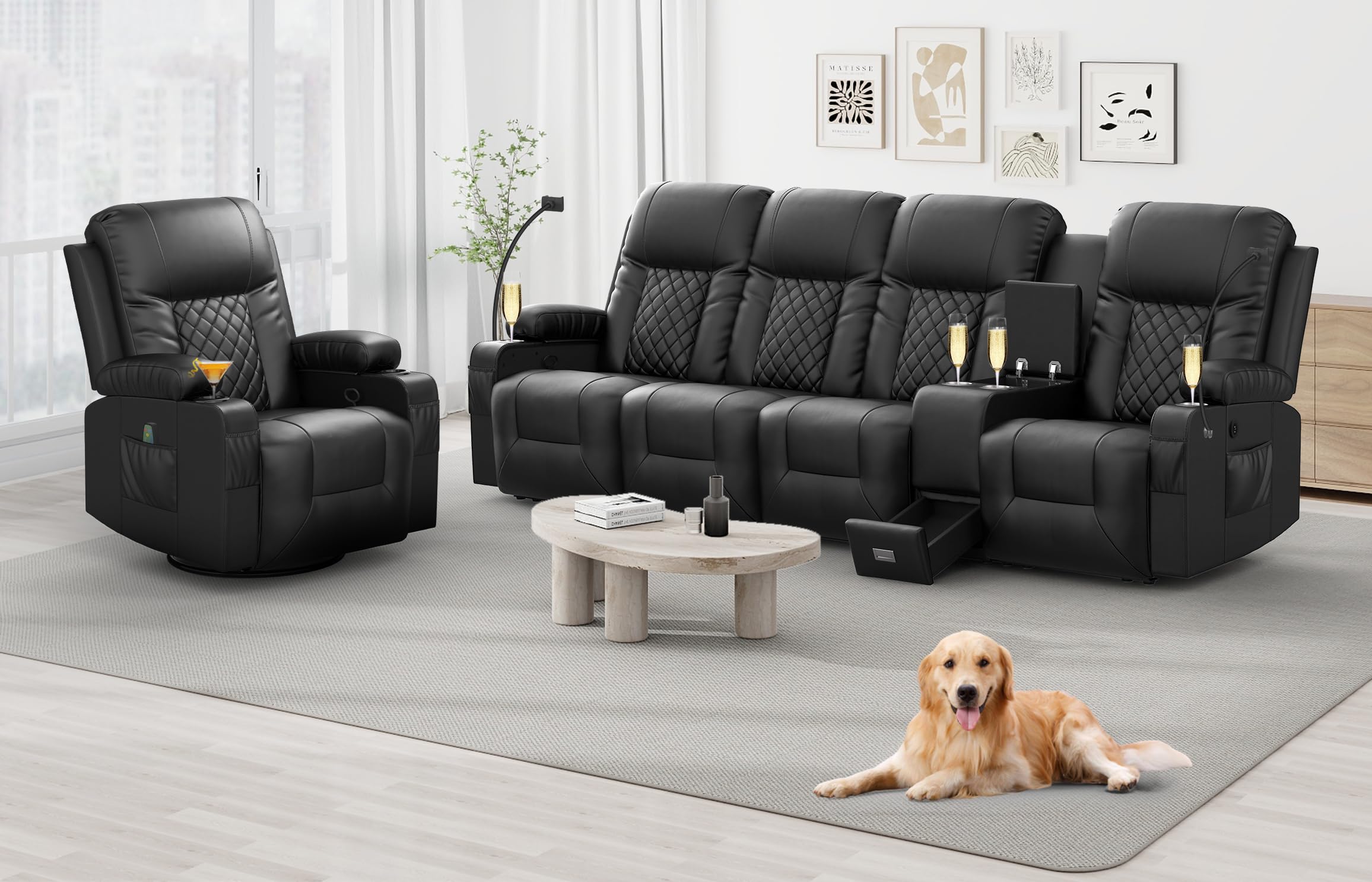 YONISEE 4+1 Recliner Sofa Set