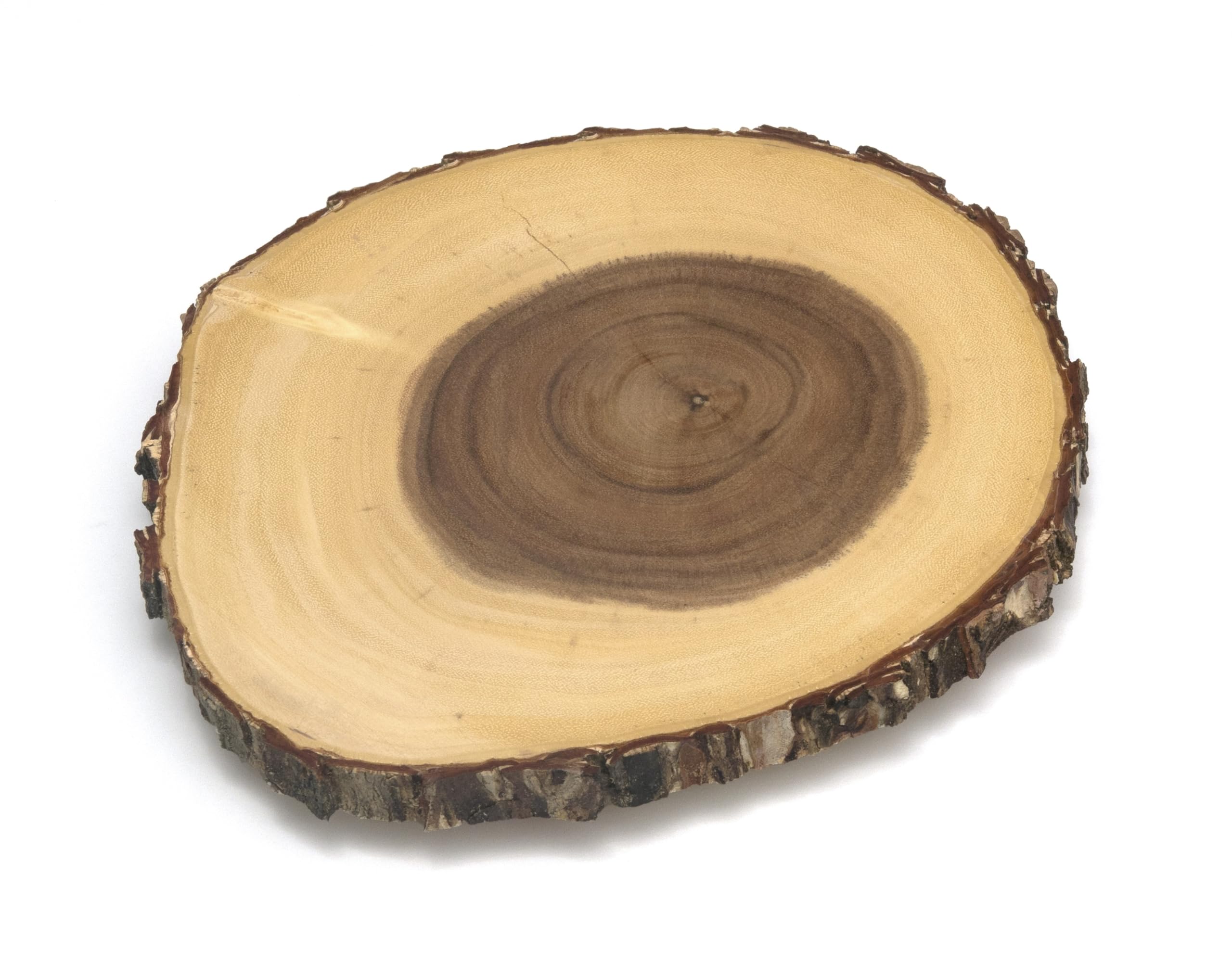Lipper Acacia Tree Bark Footed Server