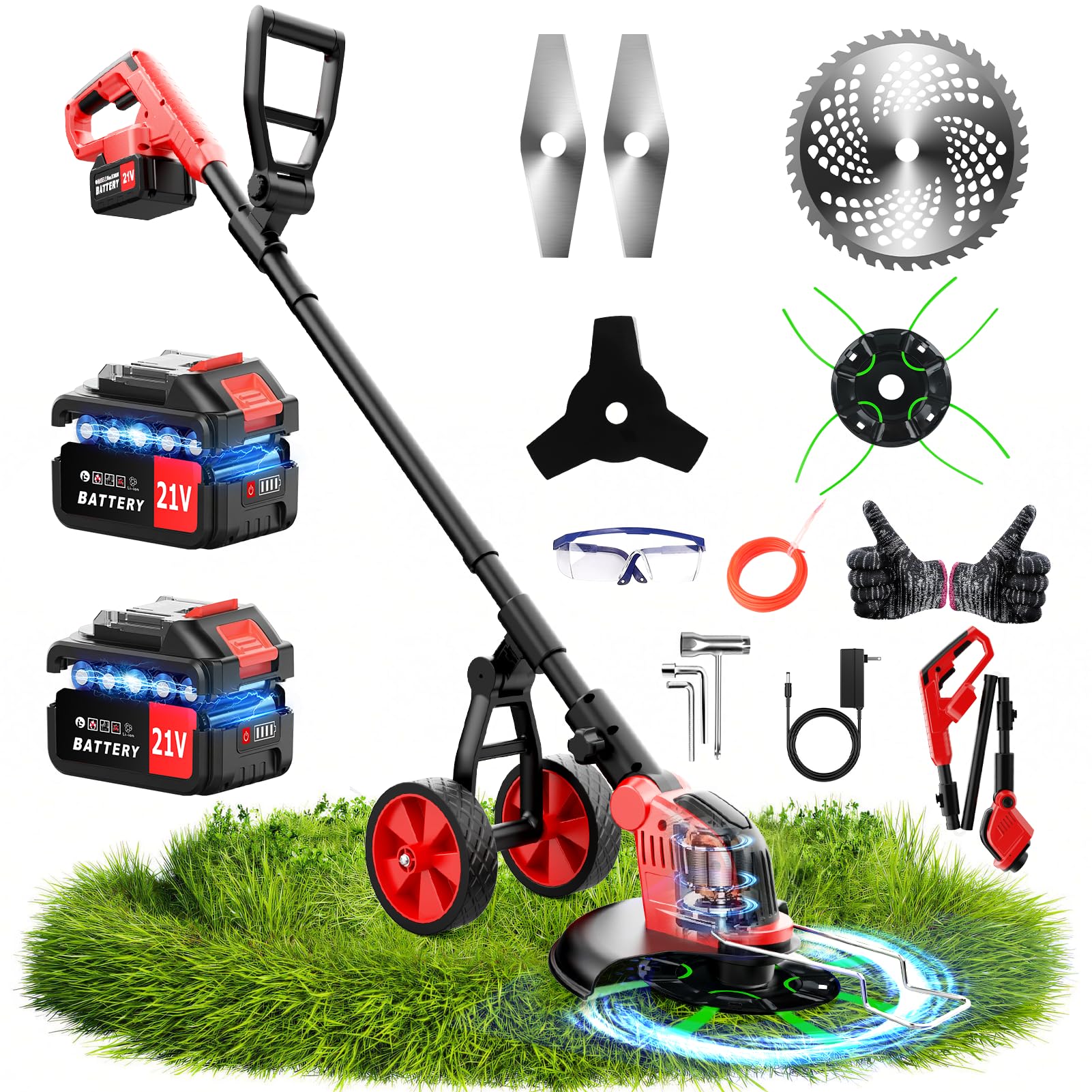 4-in-1 Wheeled Brush Cutter (800W Brushless)