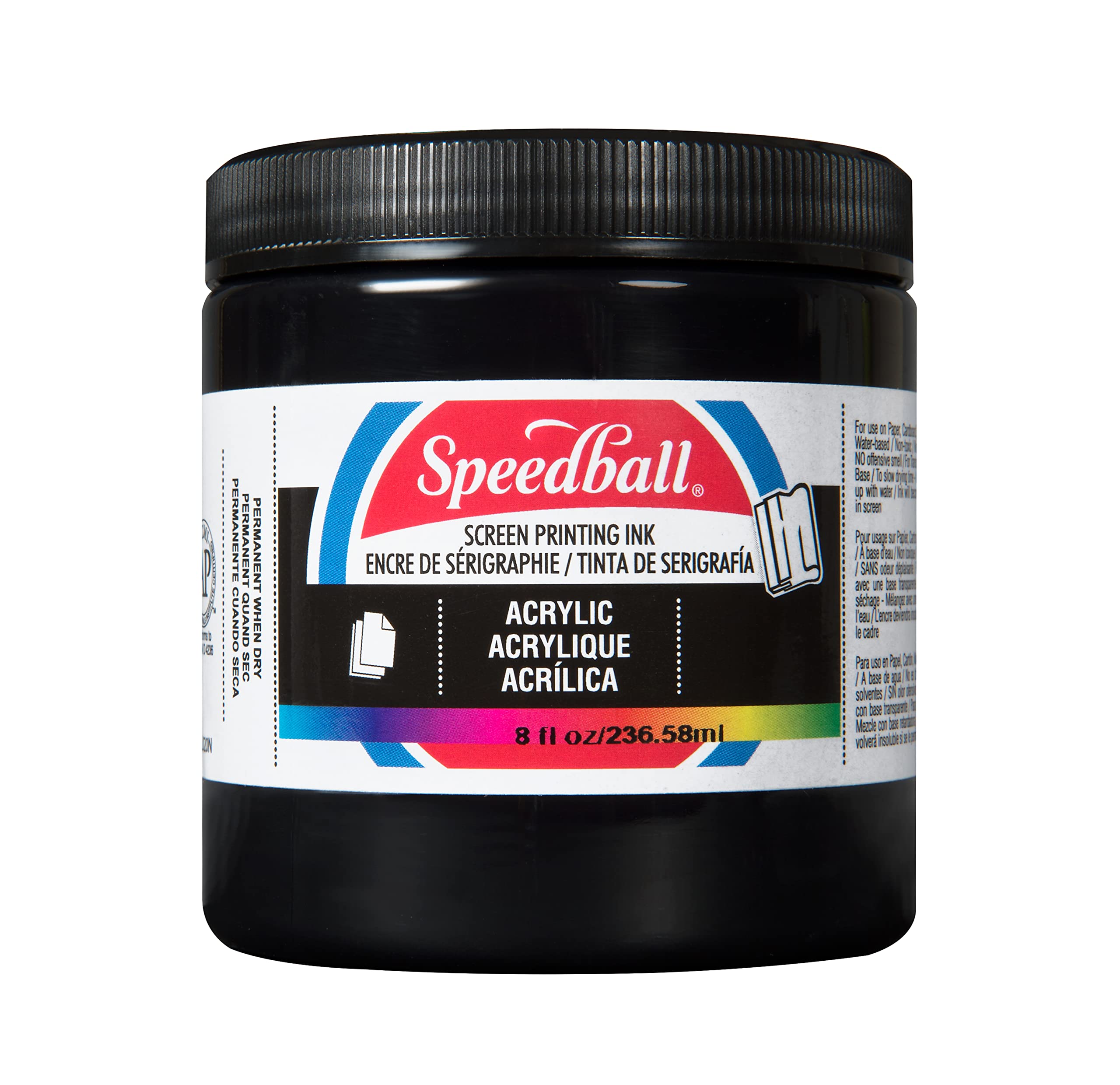 Speedball Acrylic Screen Printing Ink — Black (8 oz)