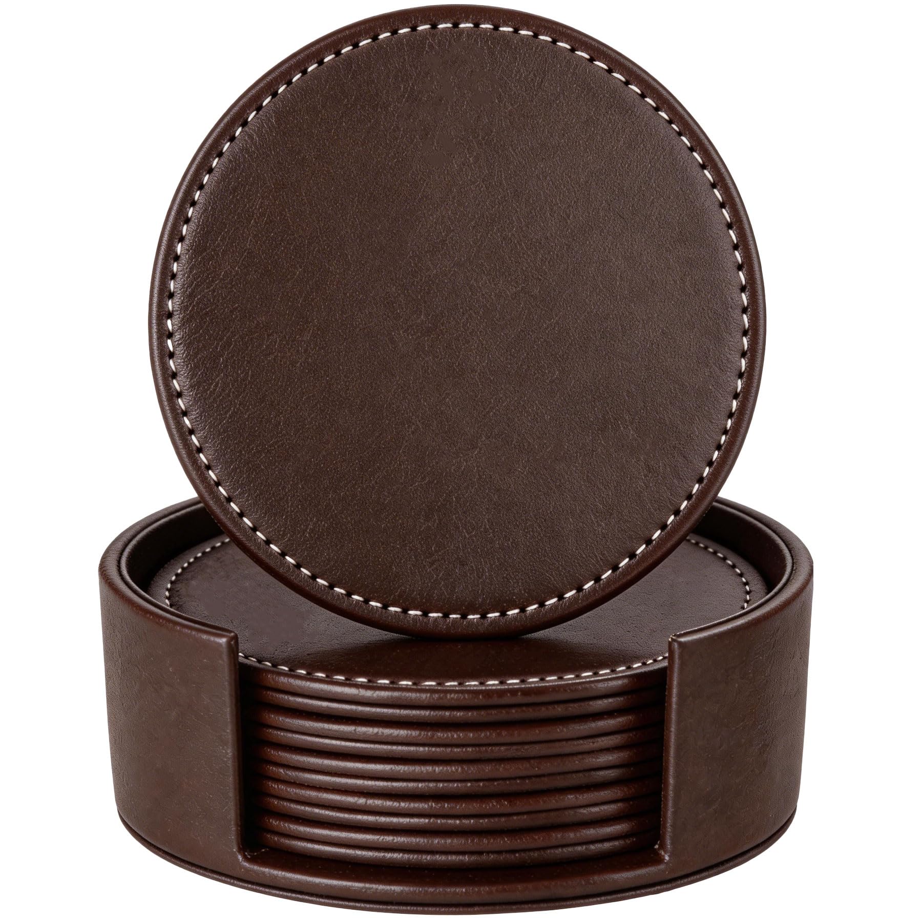 AUMISKY PU Leather Coaster Set