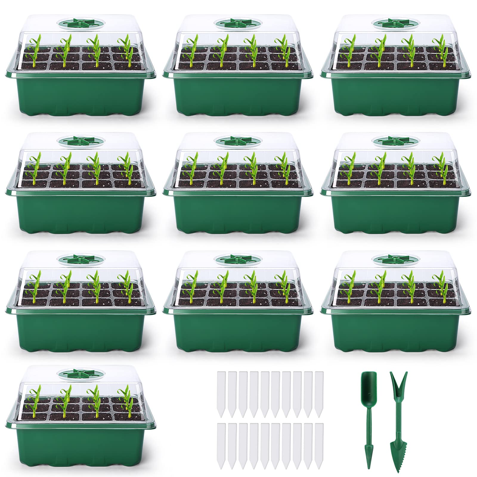 Delxo Seed Starter Kit (10 Trays, 12-Cell)