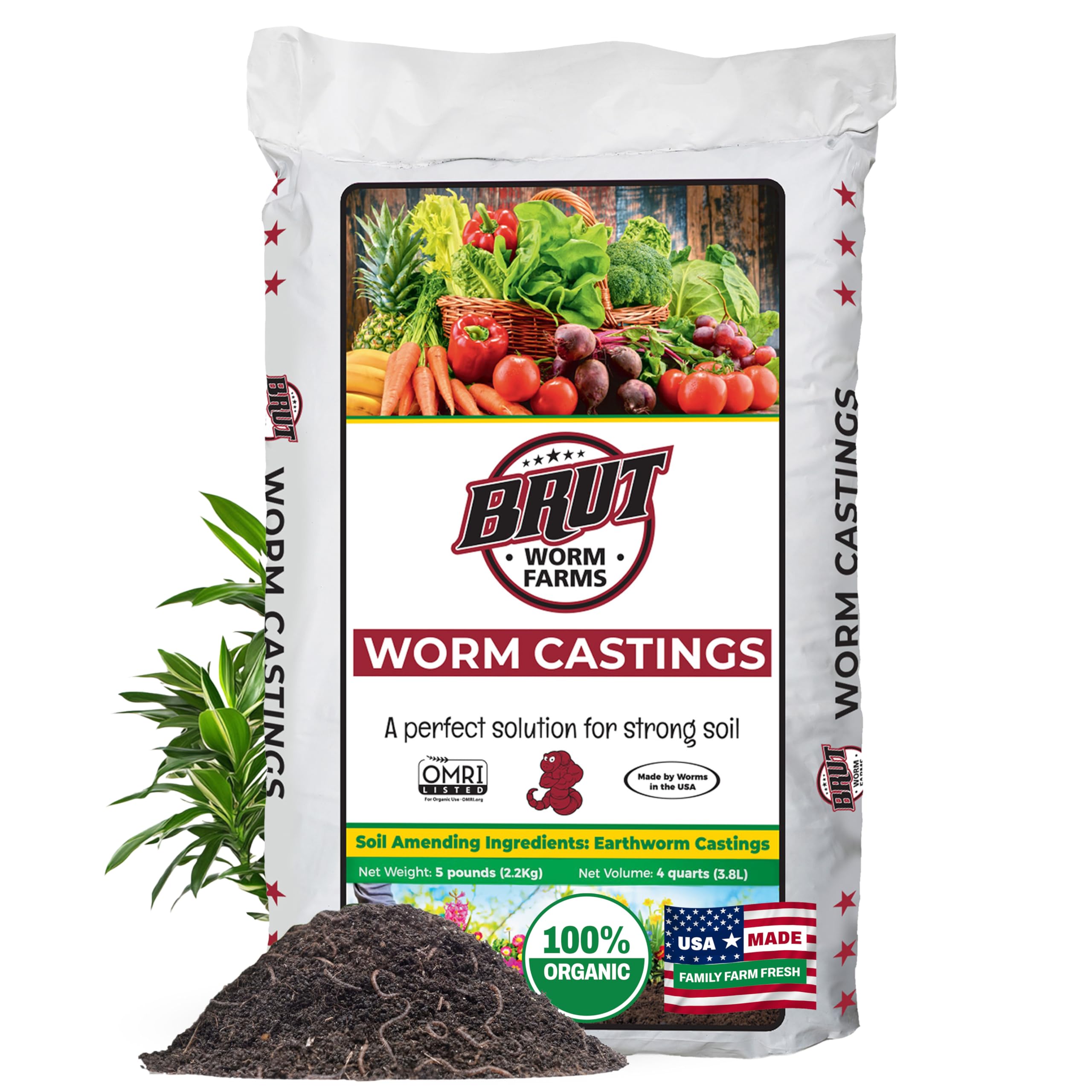 Brut Organic Worm Castings (5 lb)