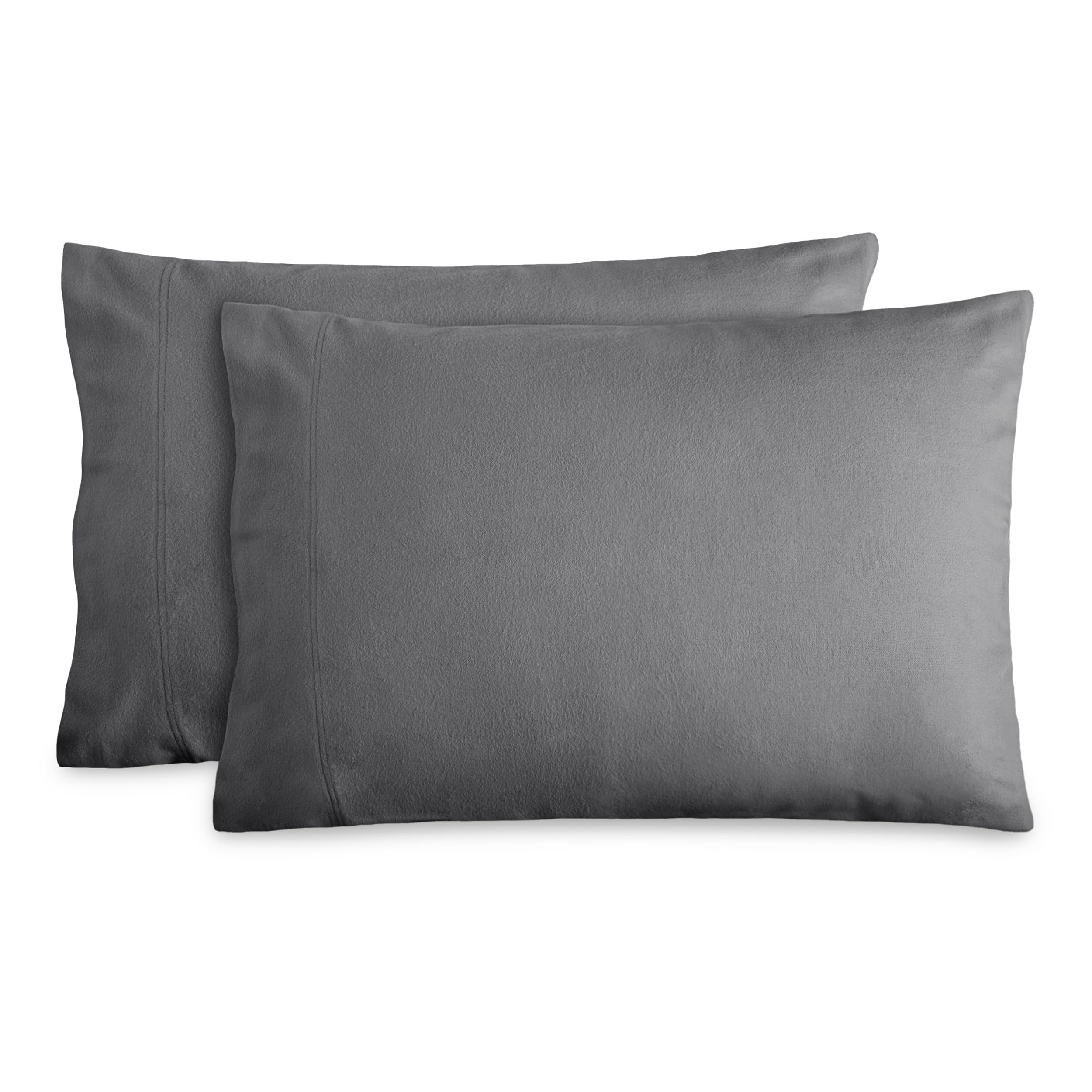 Bare Home Double‑Brushed Cotton Flannel Pillowcases (Set of 2)