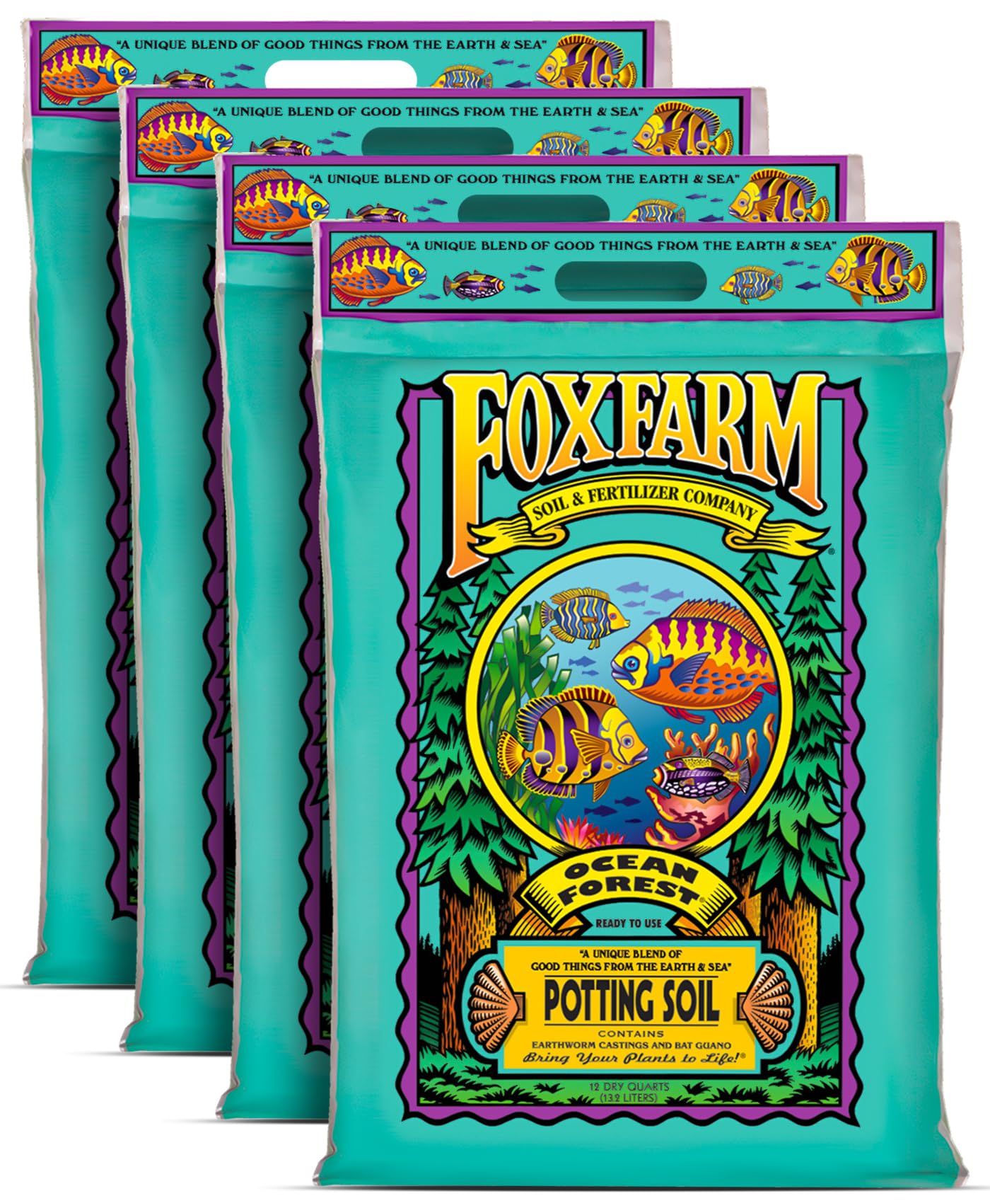 FoxFarm Ocean Forest Potting Soil — 4 x 12 Quart (4 Pack)