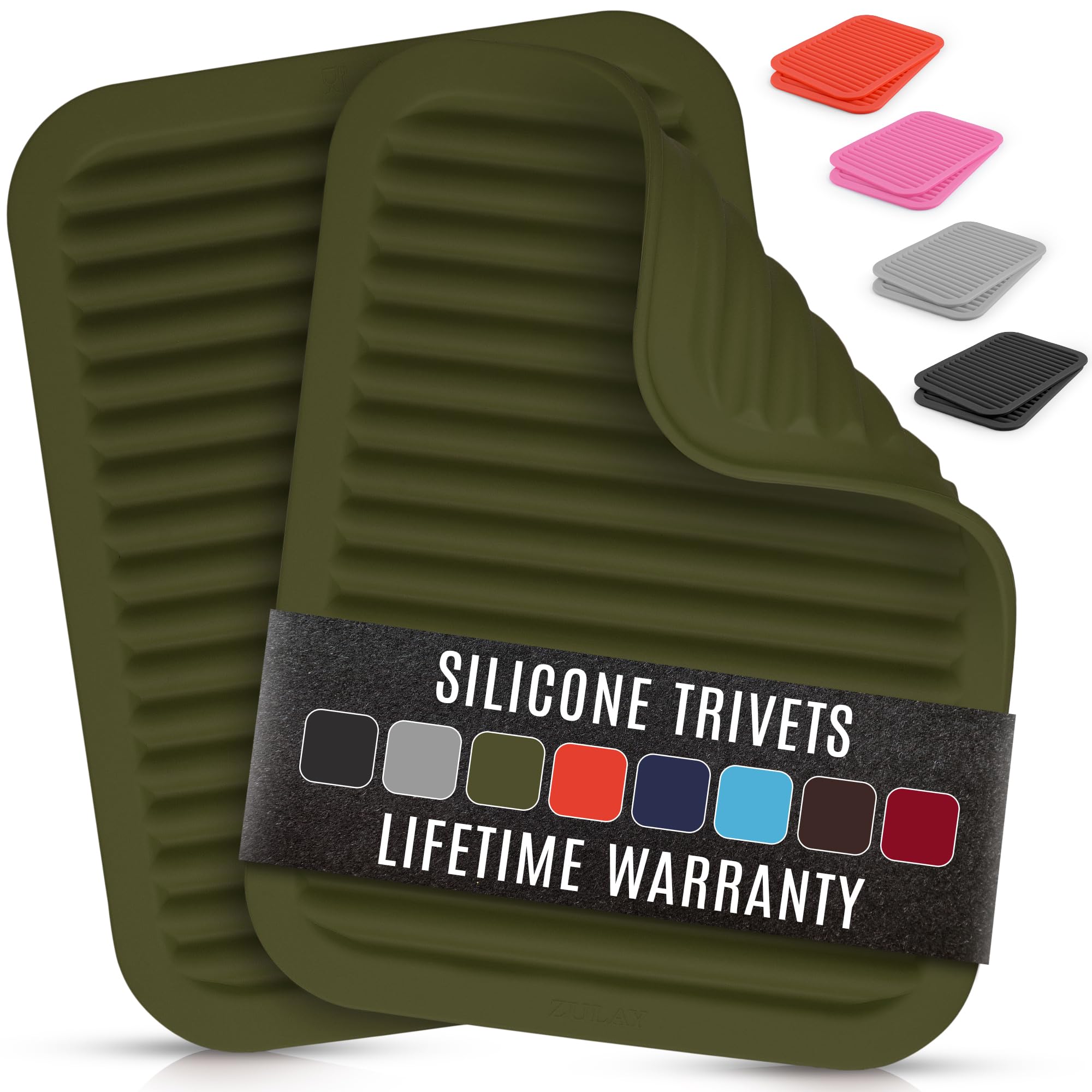 Zulay Silicone Trivet Mats (2-Pack 9x12)