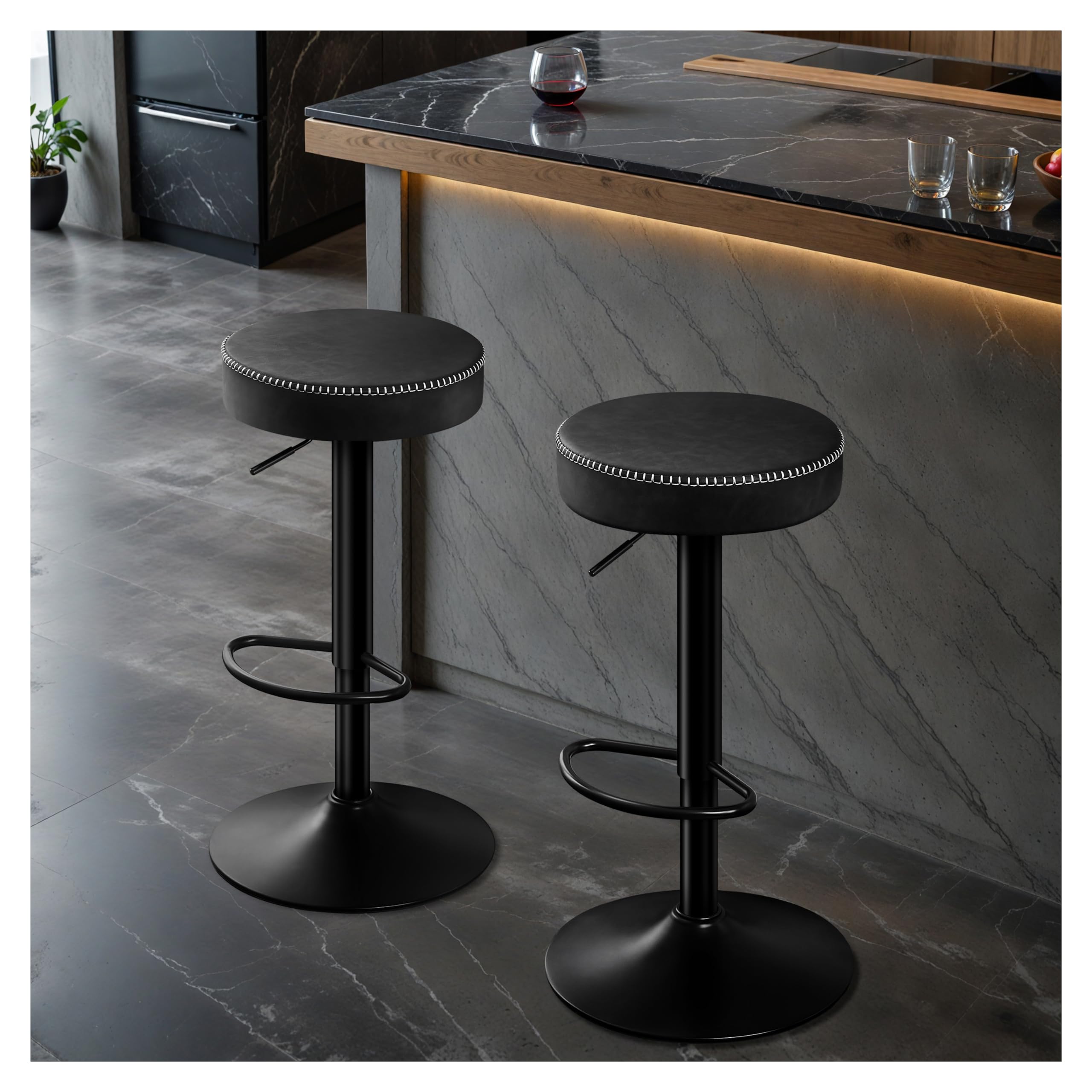 STOOLINK Microfiber Leather Adjustable Stool