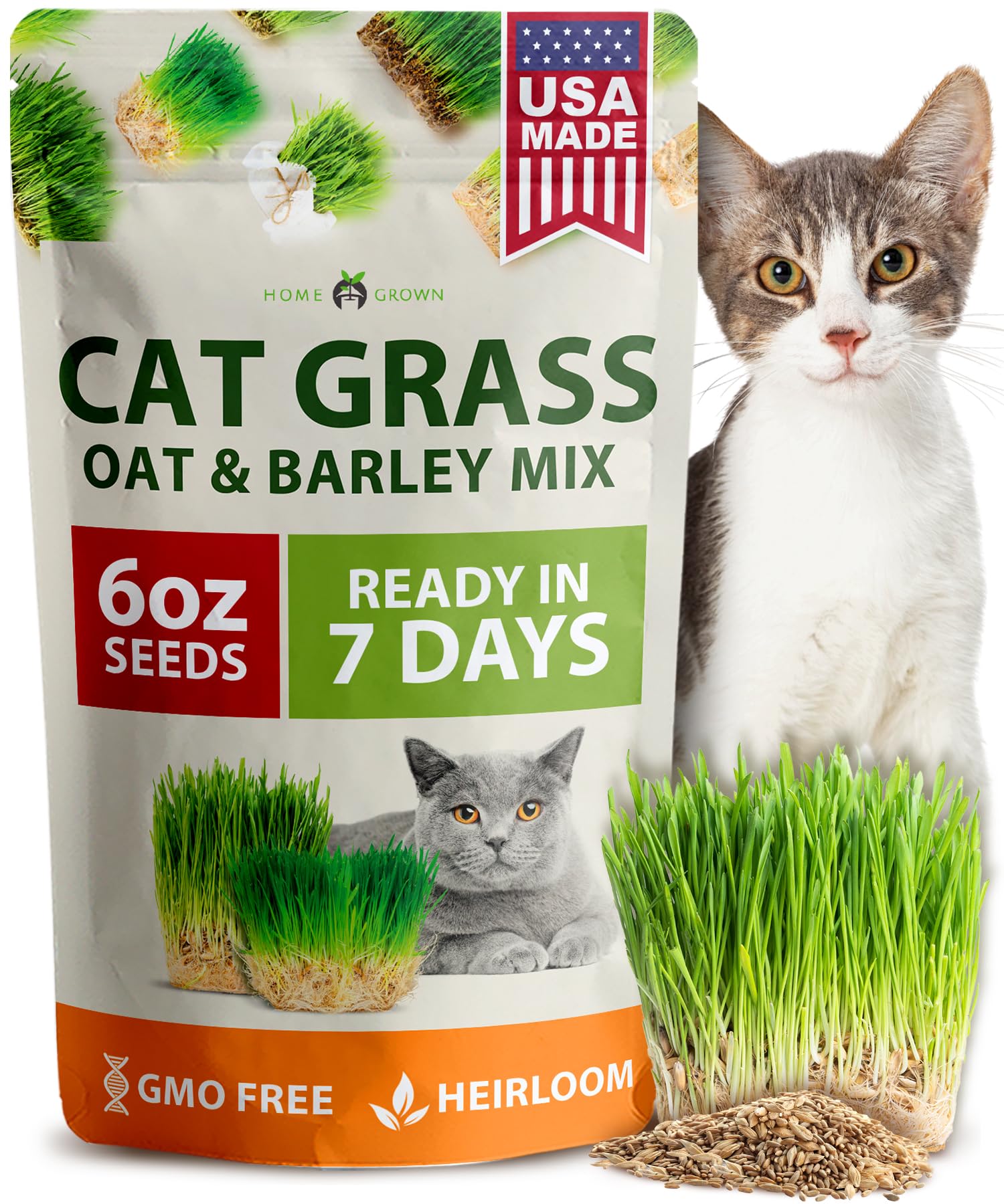HOME GROWN Cat Grass Barley & Oat Mix
