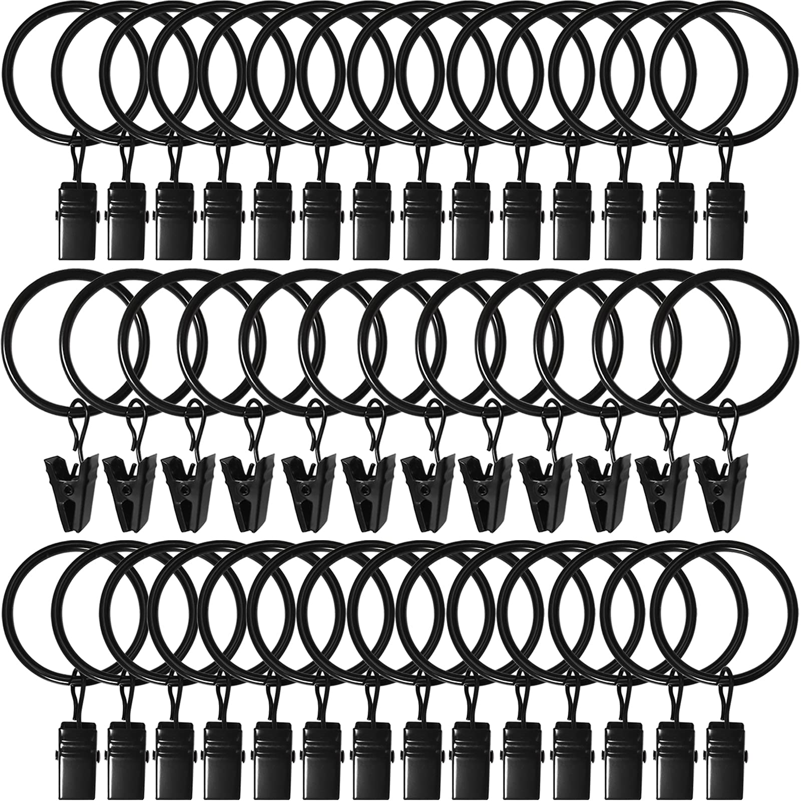 Curtain Rings with Clips (40 Pack)