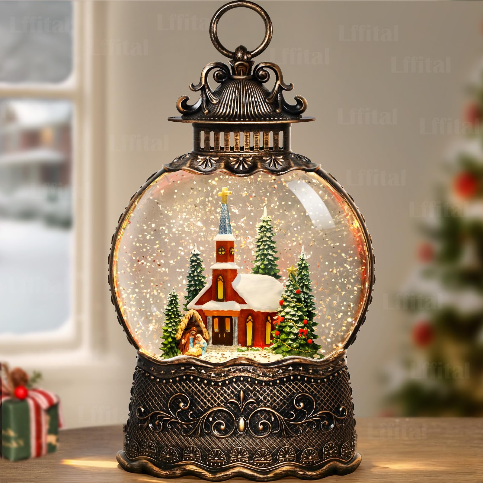 Christmas Snow Globe Lantern