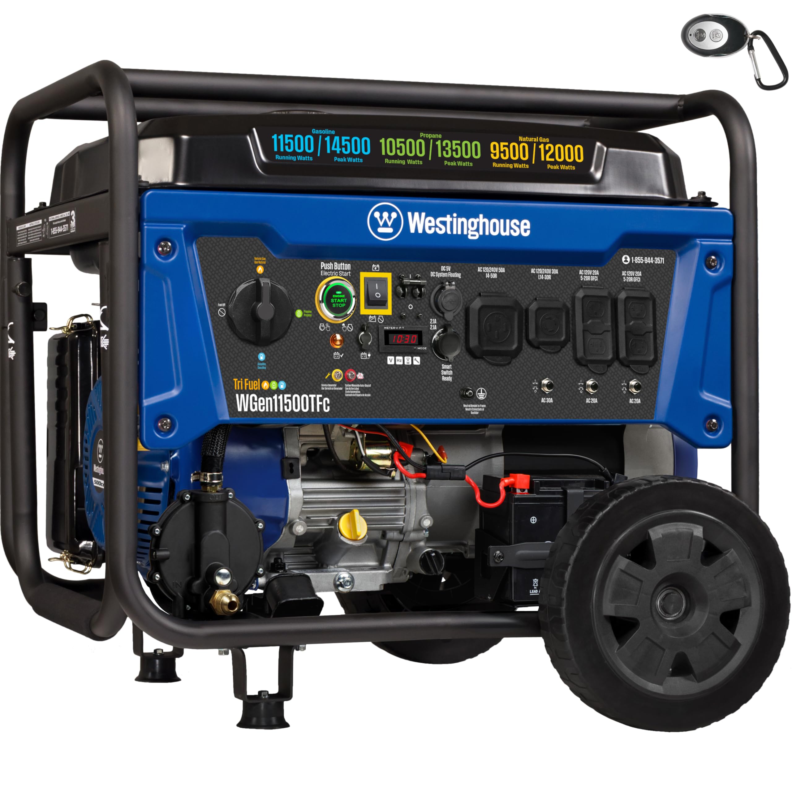 Westinghouse 14500 Peak Watt Tri-Fuel Portable Generator (WGen11500TFc)