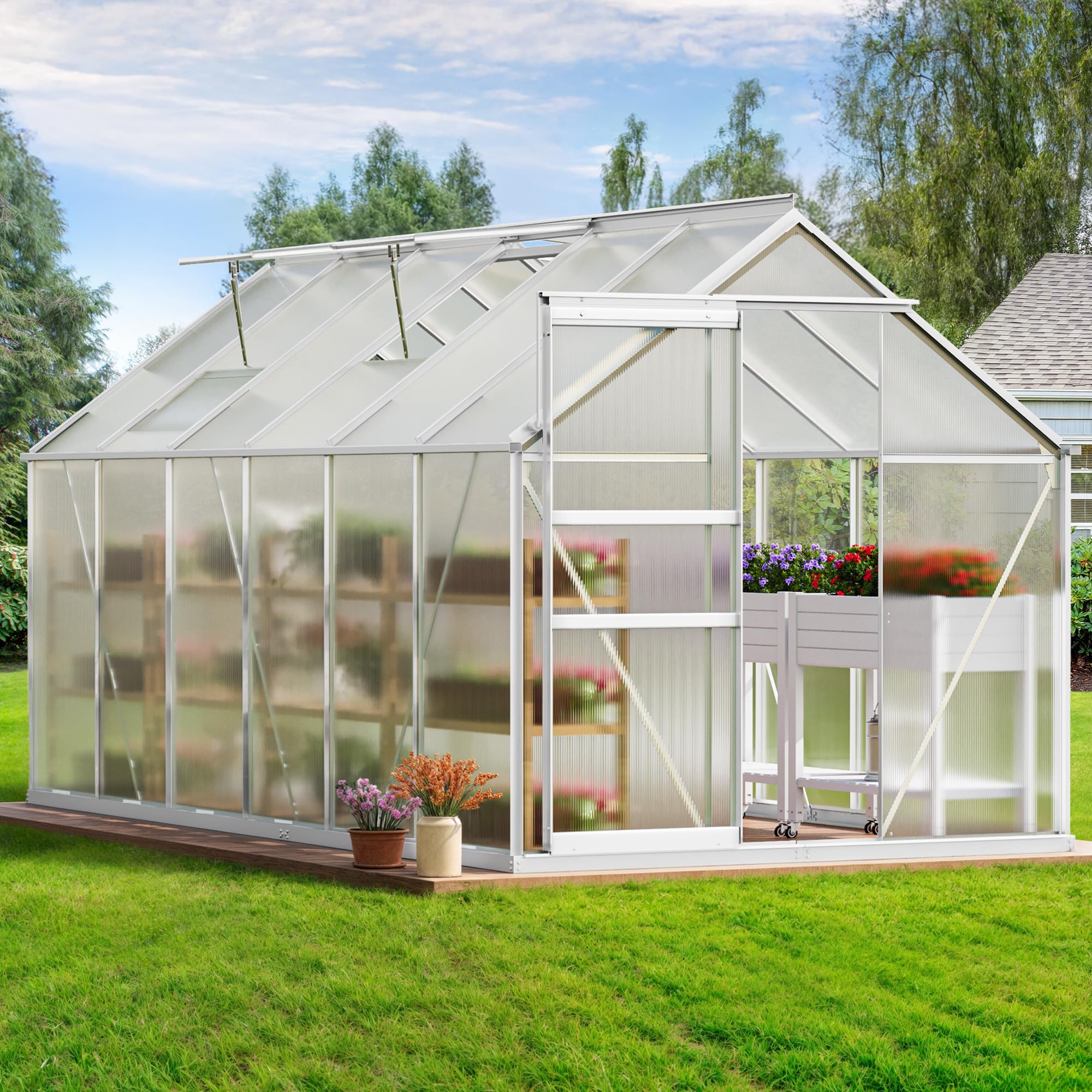YITAHOME 12x6 ft Polycarbonate Greenhouse