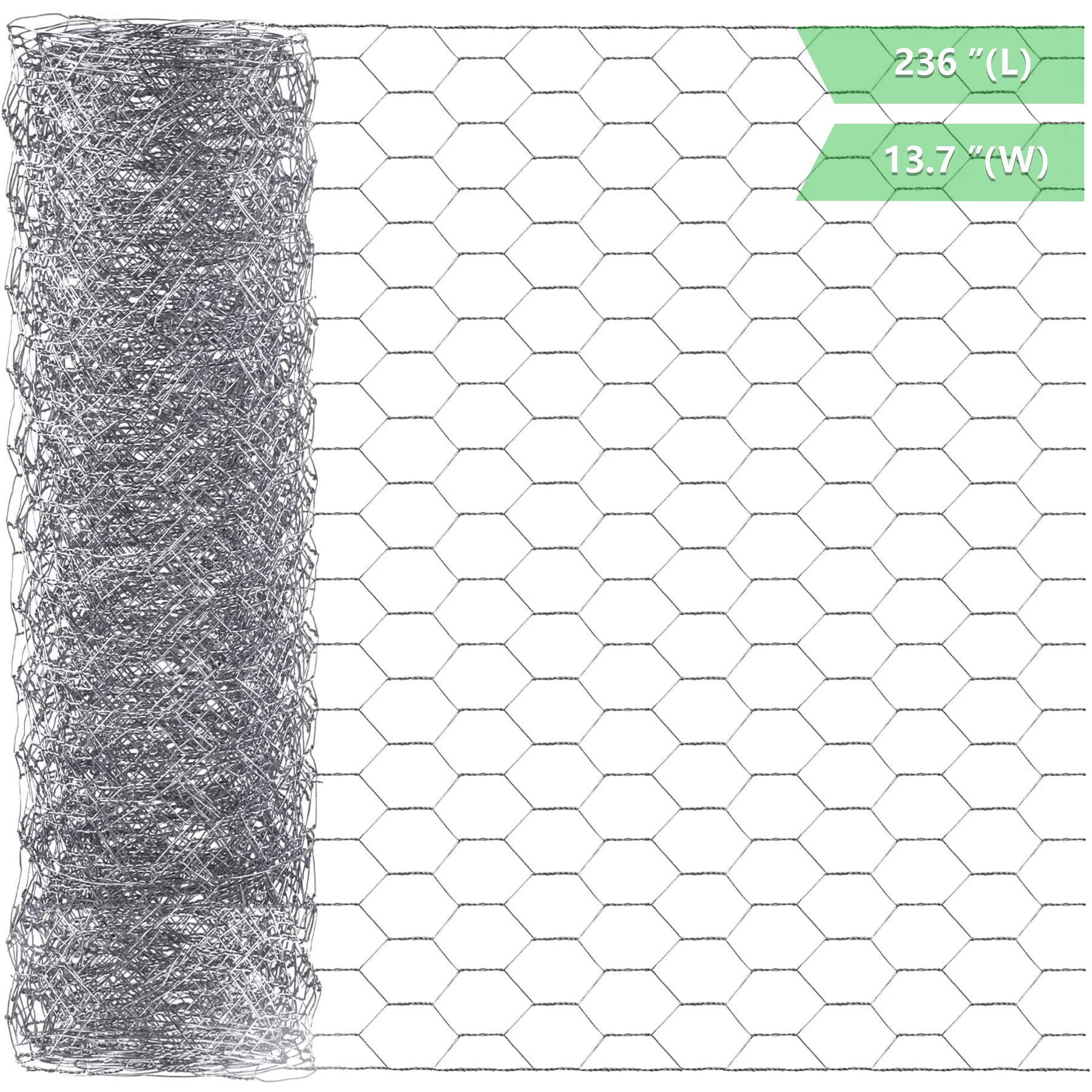 Galvanized Chicken Wire (13.7in x 236in)