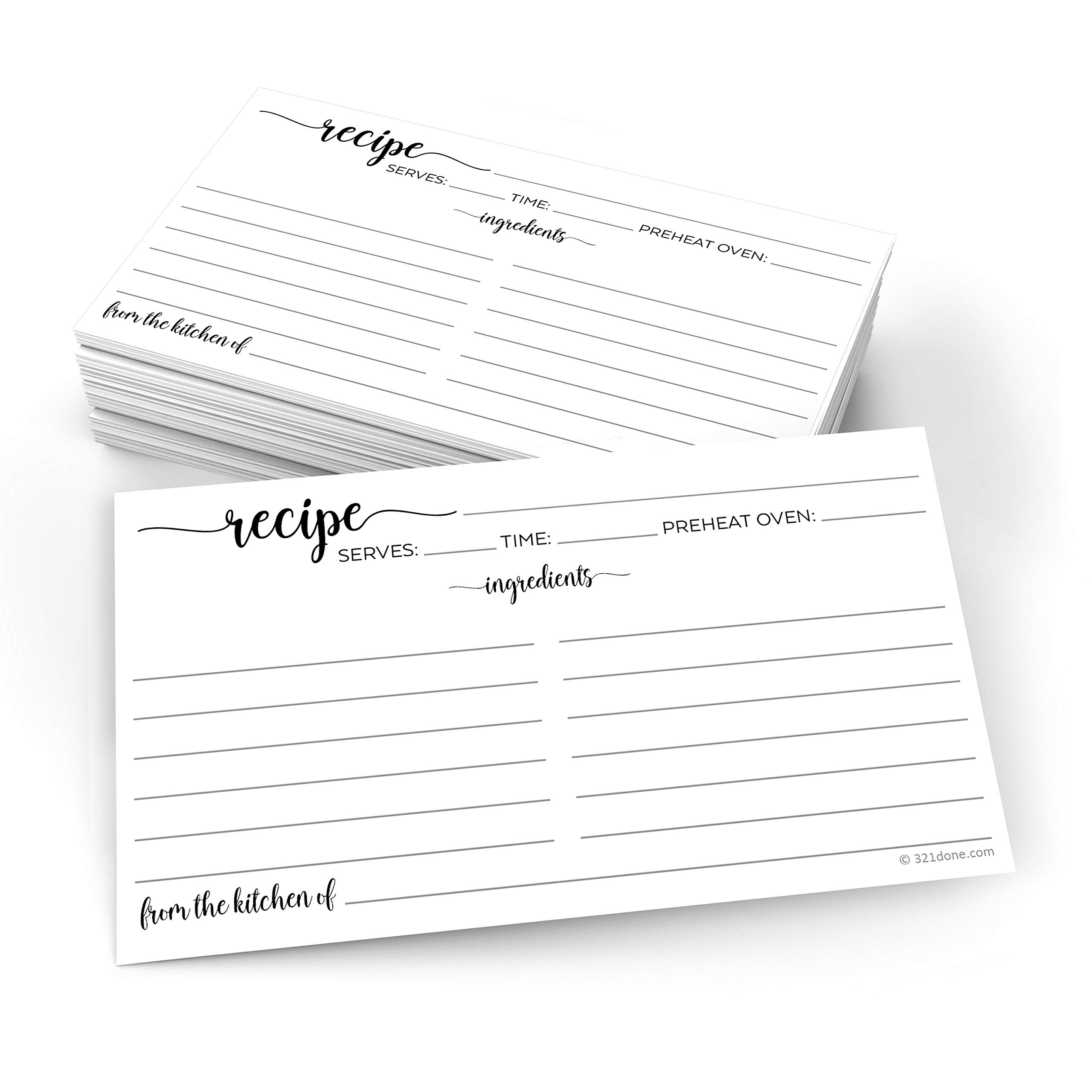 321Done 3x5 Double-Sided Recipe Cards