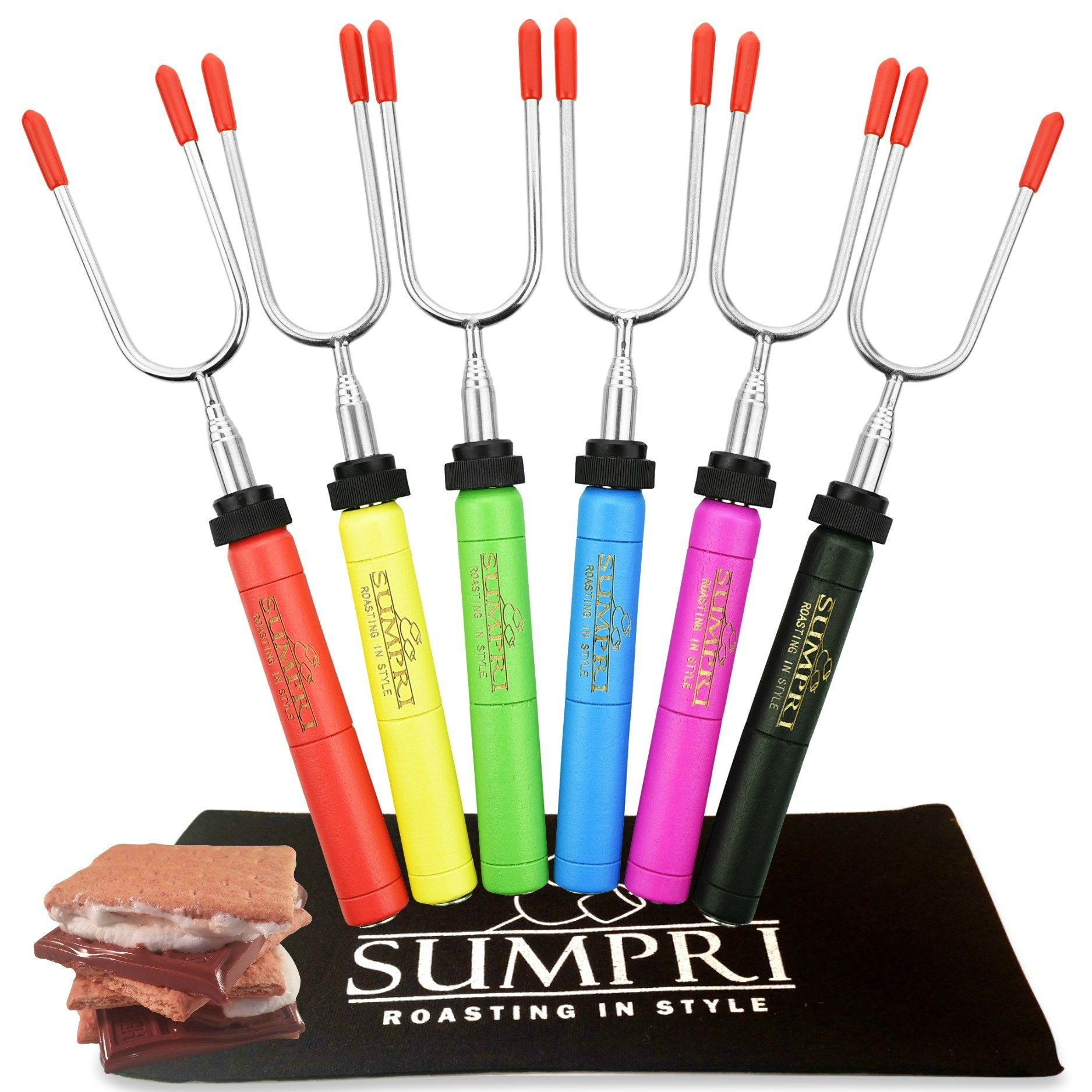 SUMPRI Telescoping S'mores Sticks (Set of 6)