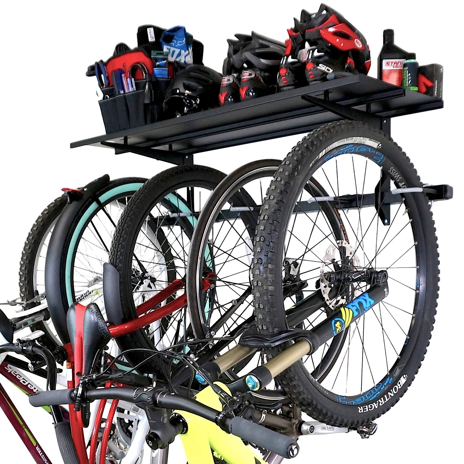 StoreYourBoard 5-Bike Wall Rack with Shelf