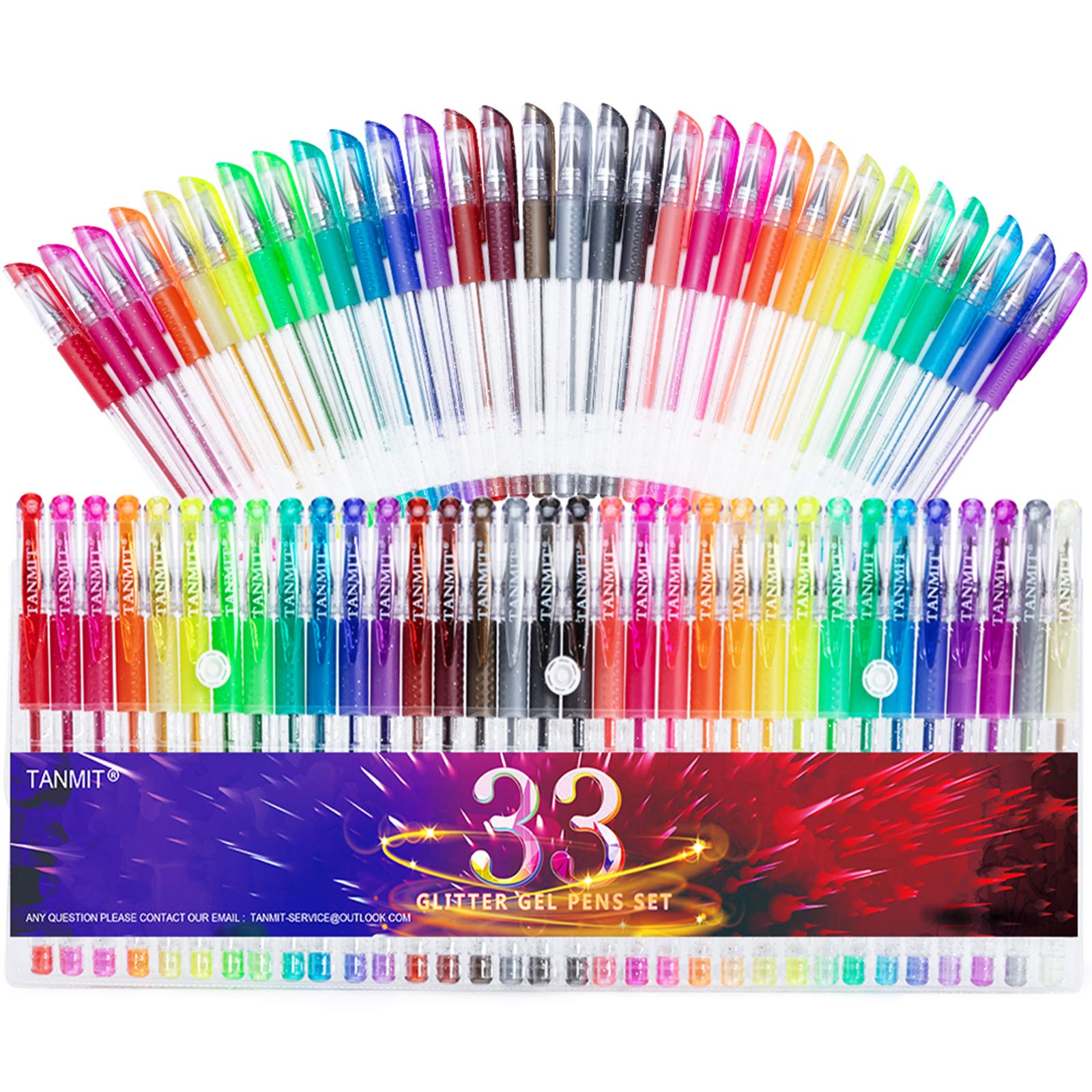 TANMIT Glitter Gel Pens (33 Colors)