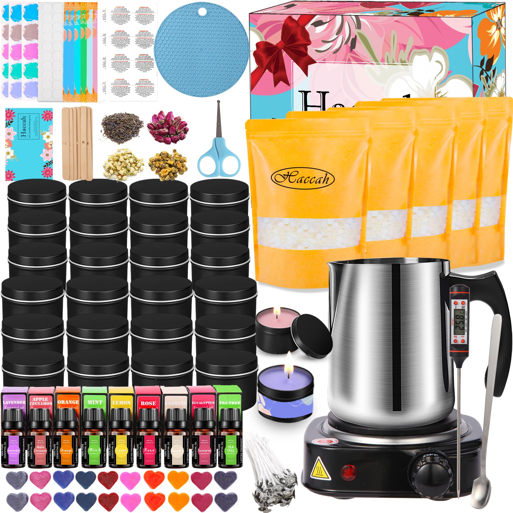 Haccah Candle Making Kit with Melter and Scents