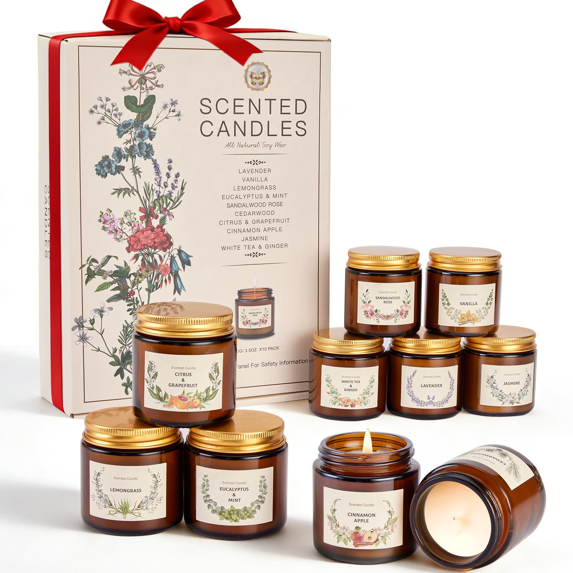10-Pack Soy Scented Candle Gift Set
