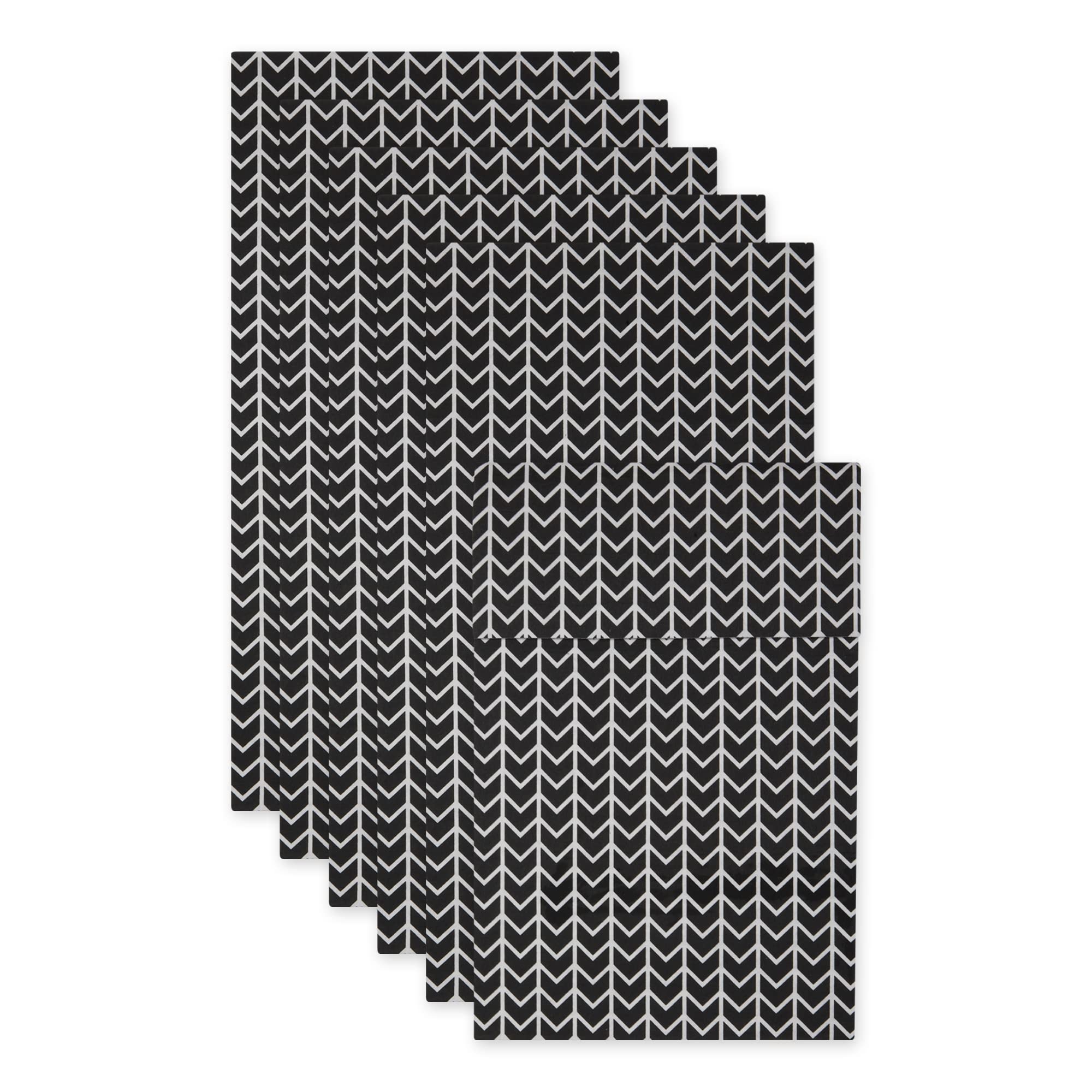 DII Fridge Liner Collection Non-Adhesive, Cut to Fit, 12x24, Black Herringbone, 6 Piece