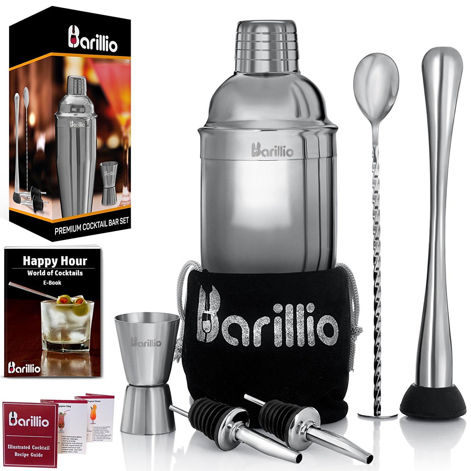 Barillio Mixology 8-Piece Travel Cocktail Kit