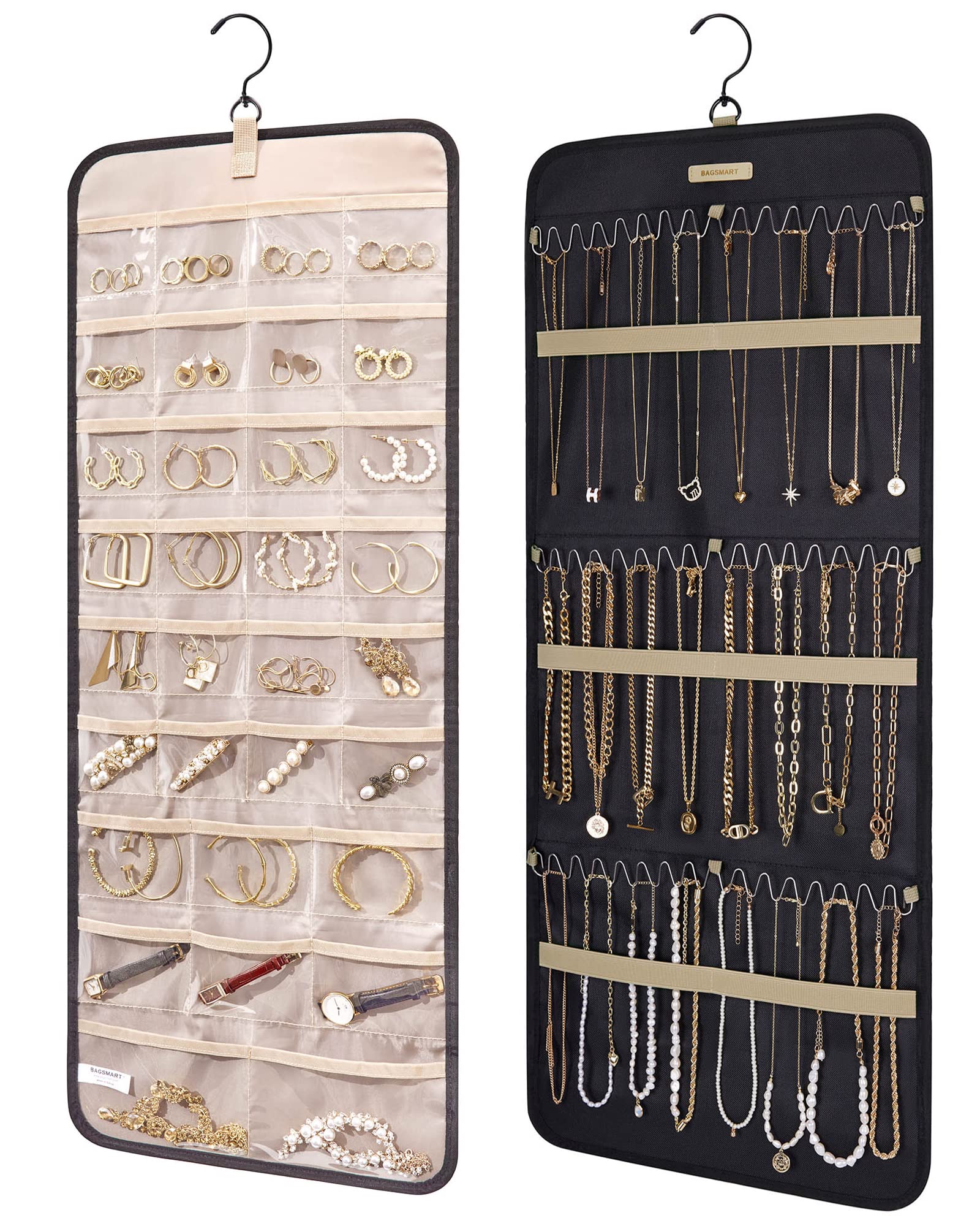 BAGSMART Hanging Jewelry Organizer Roll